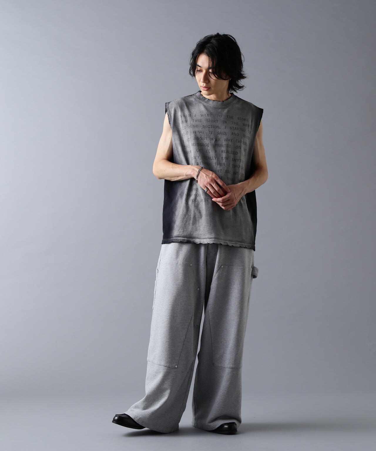 DankeSchon/ダンケシェーン/480HW SWEAT W-KNEE PAINTER PANTS