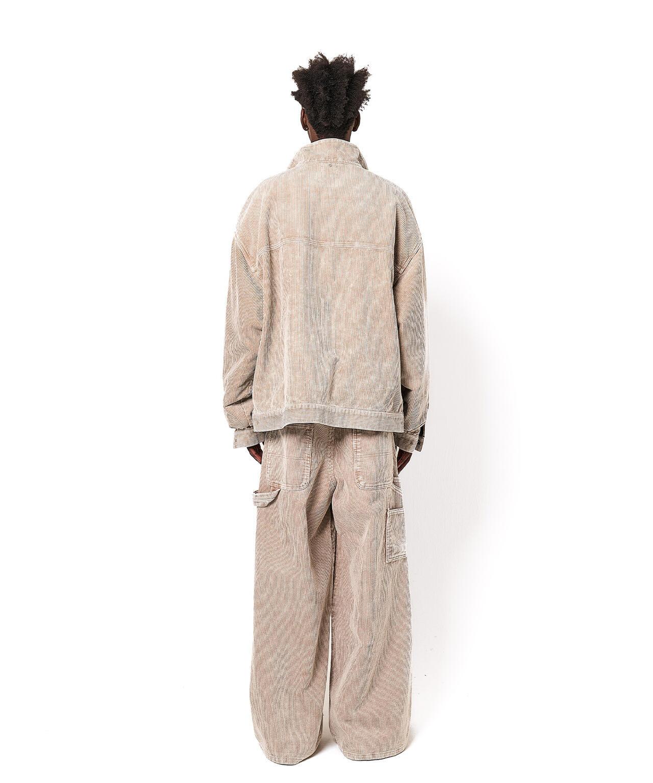 ♯23 Leilianレリアンコーデュロイジャケットくるみボタンオークル系日本製 DankeSchon/ダンケシェーン/8WELL COURDUROY CHEMICAL W-KNEE PANTS