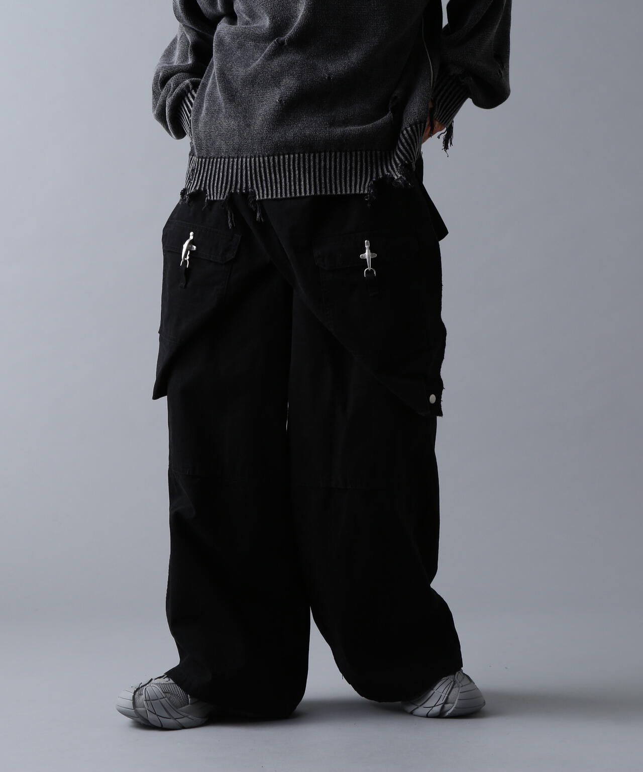 DankeSchon/ブラックカーゴパンツ DANKE SCHON カーゴパンツ DankeSchon/ダンケシェーン/COATING