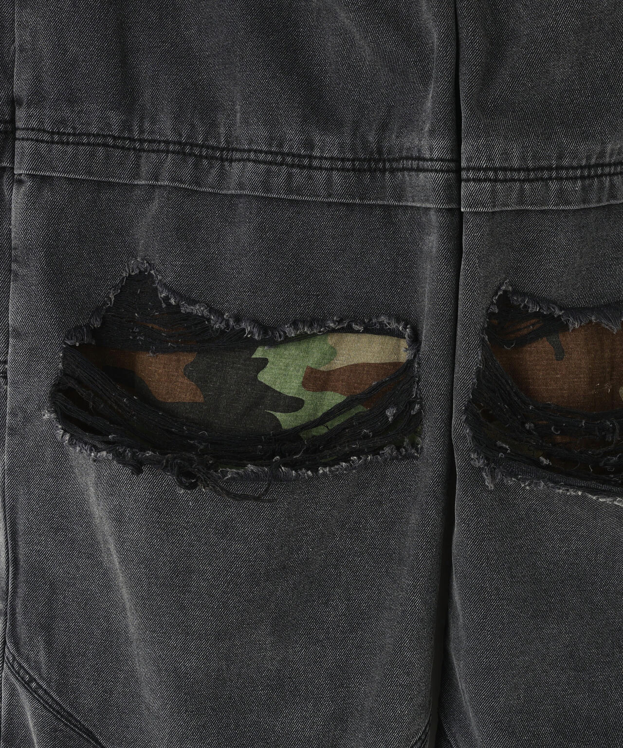 NOT4NERD/ノットフォーナード/CAMO PATCHWORK DENIM PANTS