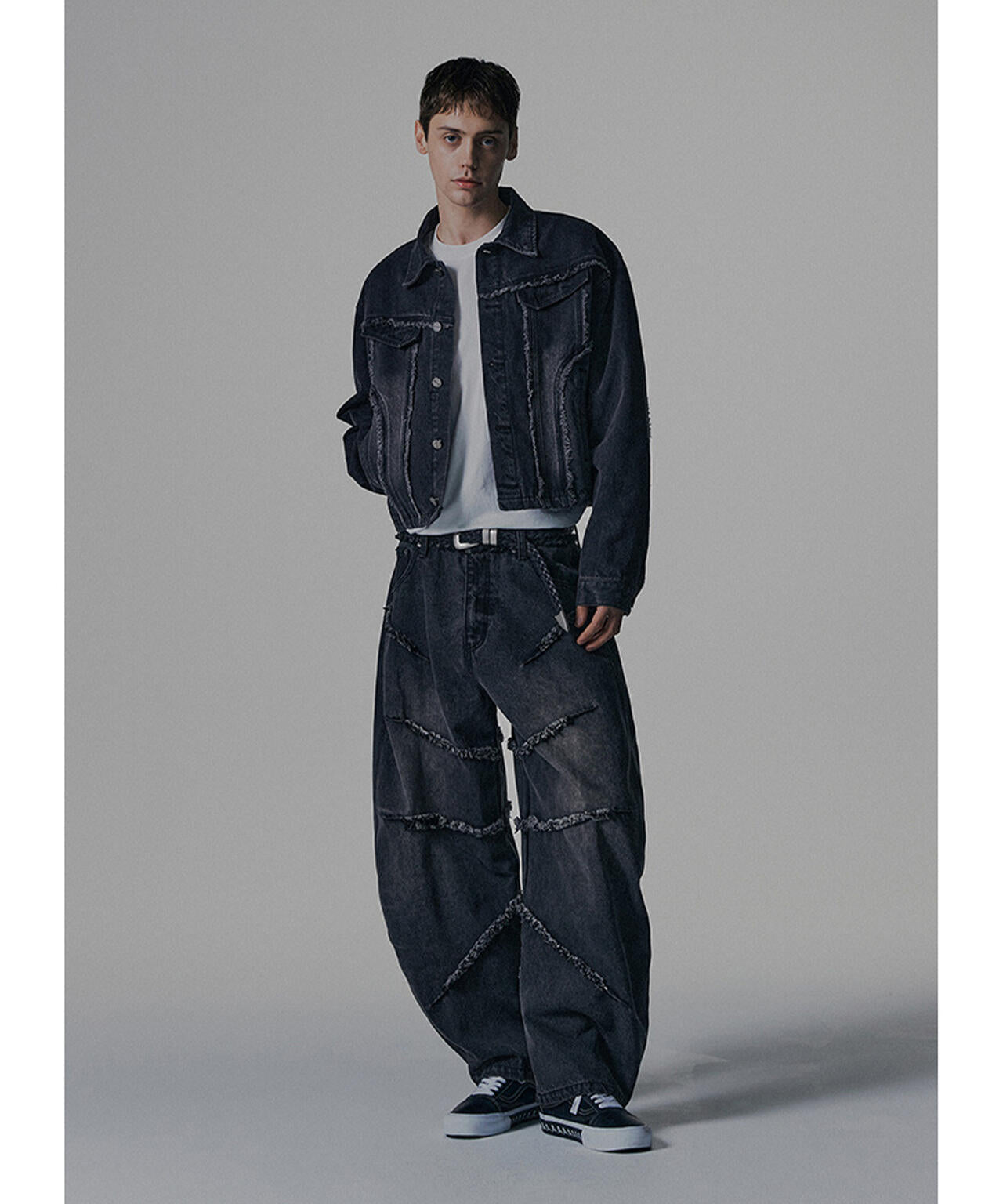 NOT4NERD/ノットフォーナード/CUT OFF CURVED DENIM PANTS | L.H.P