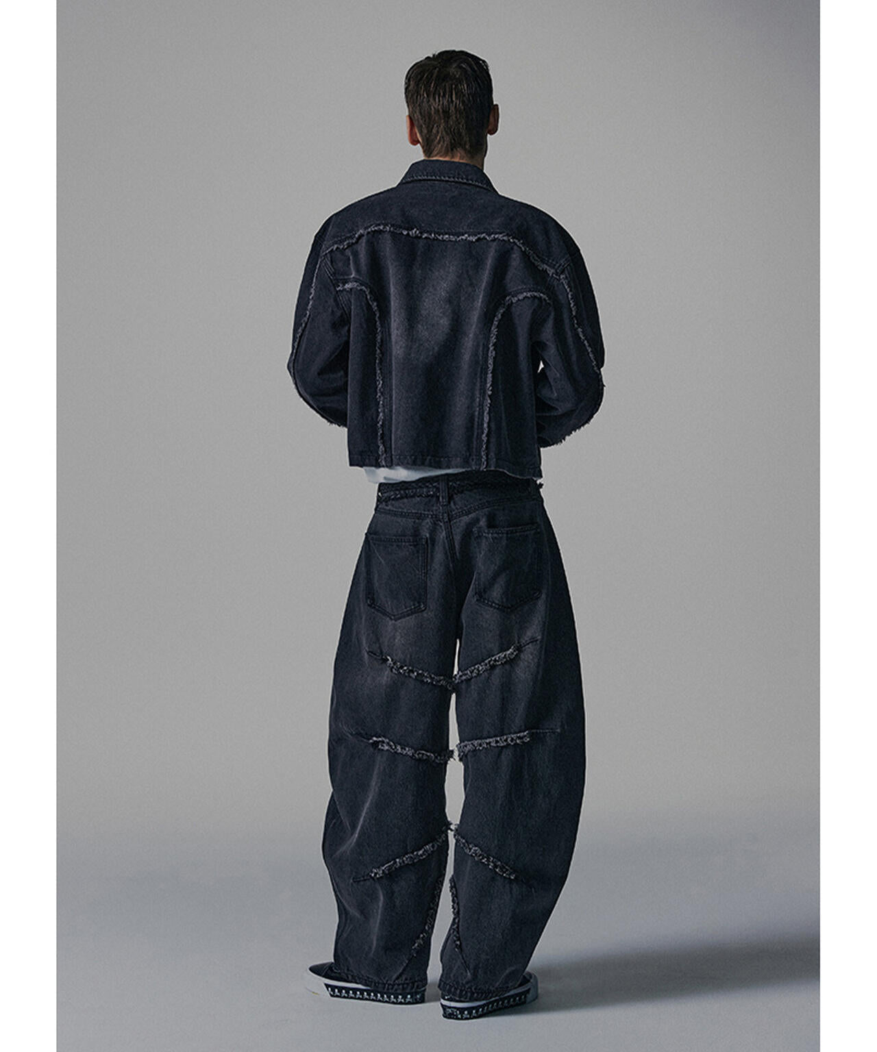 NOT4NERD/ノットフォーナード/CUT OFF CURVED DENIM PANTS