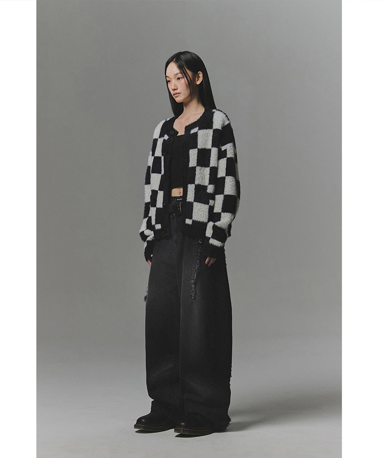 NOT4NERD/ノットフォーナード/MULTI CUT OFF CURVED DENIM PANTS