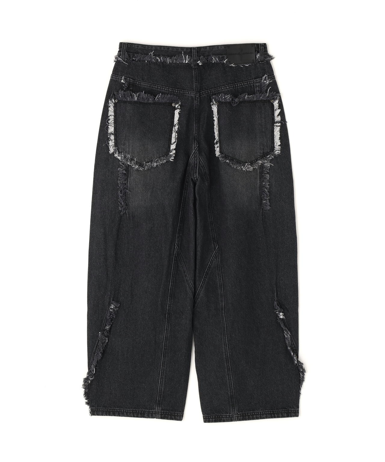 NOT4NERD/ノットフォーナード/MULTI CUT OFF CURVED DENIM PANTS