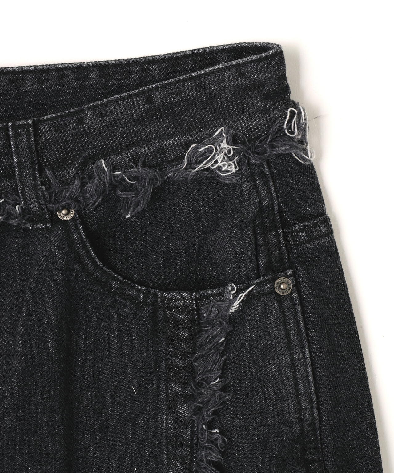 NOT4NERD/ノットフォーナード/MULTI CUT OFF CURVED DENIM PANTS