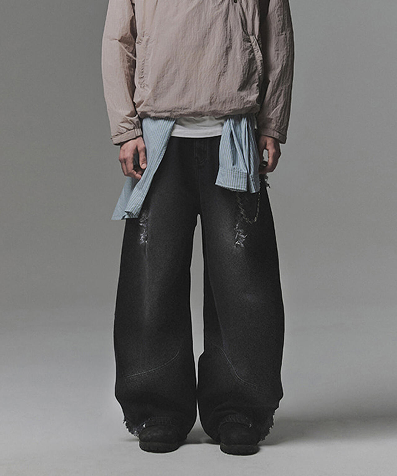 NOT4NERD/ノットフォーナード/MULTI CUT OFF CURVED DENIM PANTS