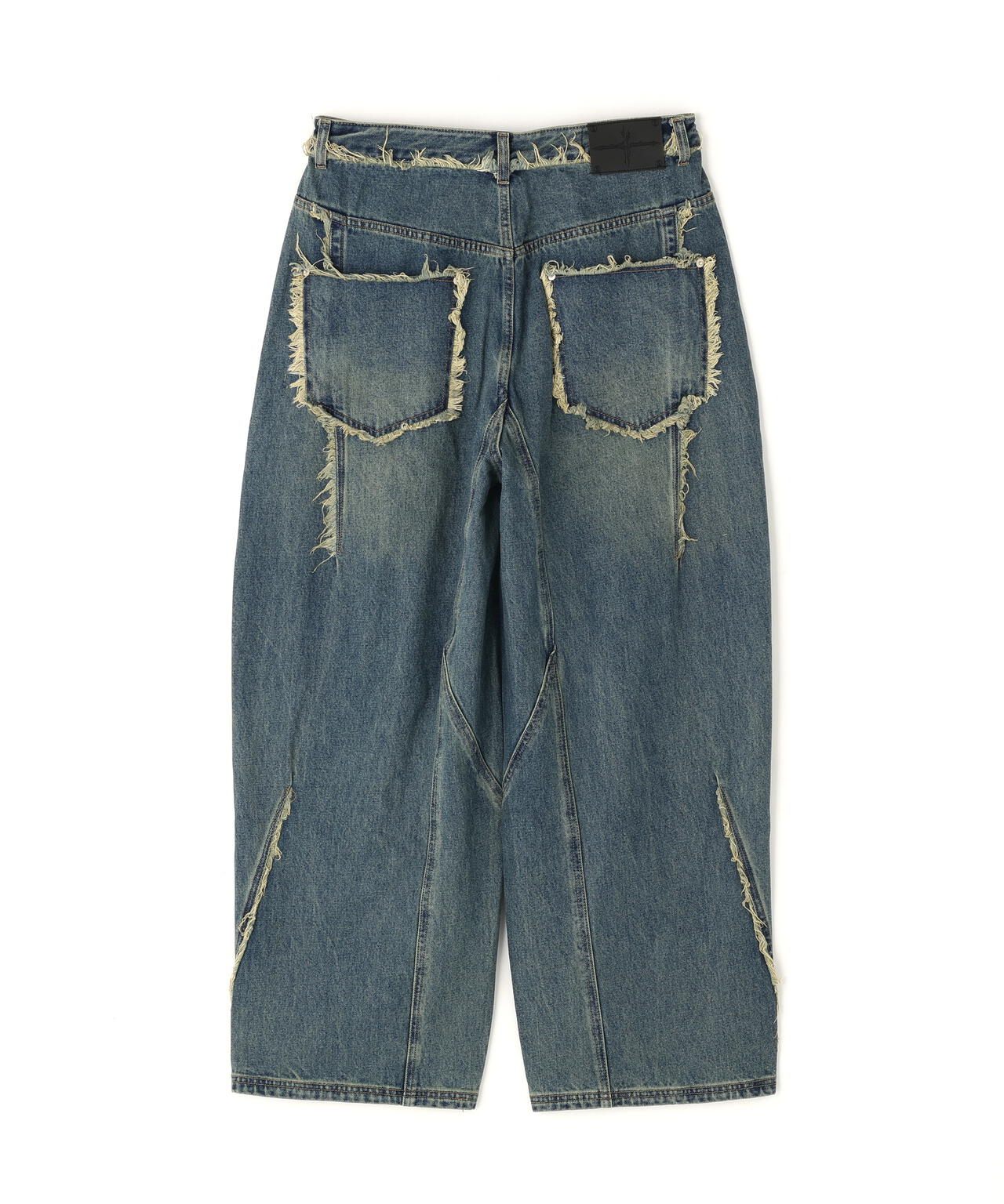 NOT4NERD/ノットフォーナード/MULTI CUT OFF CURVED DENIM PANTS