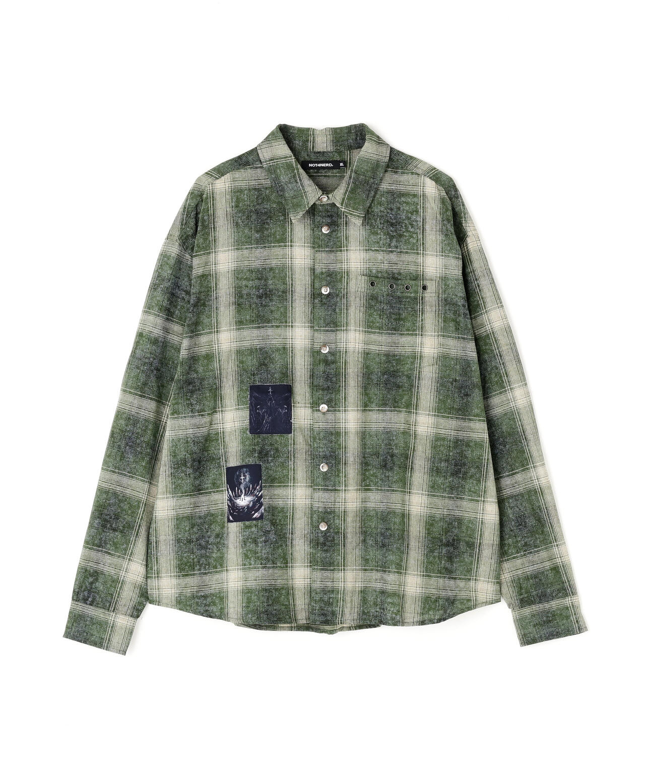 NOT4NERD/ノットフォーナード/TEMPLE PATCH CHEKERED SHIRT