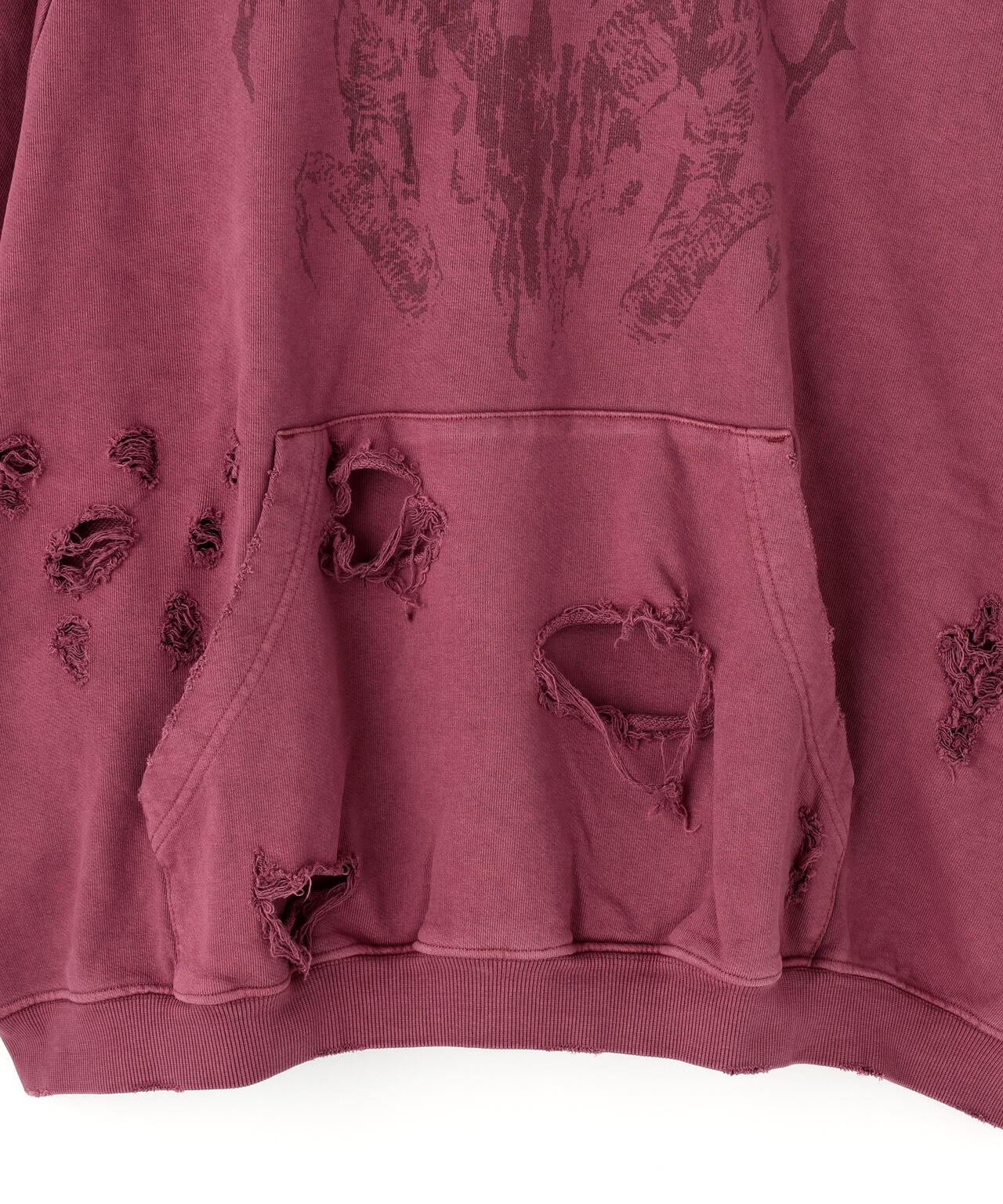 NOT4NERD/ノットフォーナード/DESTROYED PIGMENT GOAT PULLOVER HOODIE