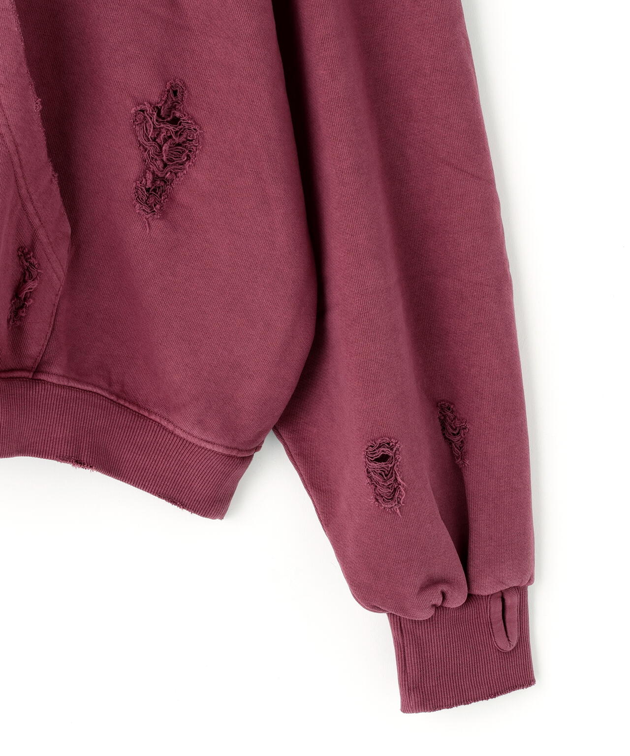 NOT4NERD/ノットフォーナード/DESTROYED PIGMENT GOAT PULLOVER HOODIE