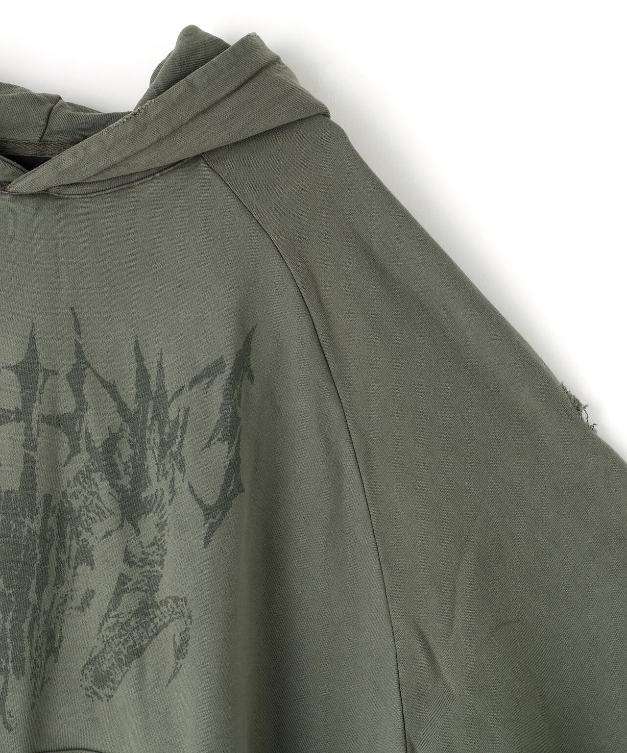 NOT4NERD/ノットフォーナード/DESTROYED PIGMENT GOAT PULLOVER HOODIE