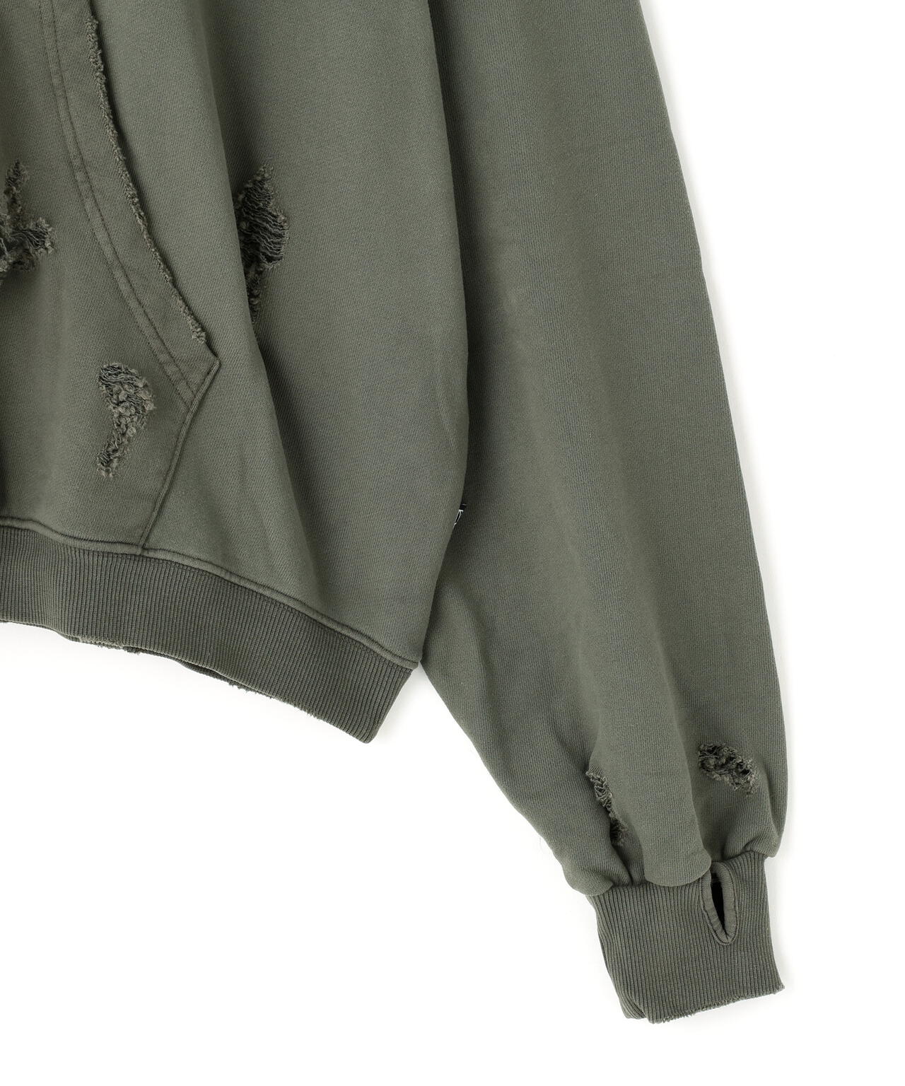 NOT4NERD/ノットフォーナード/DESTROYED PIGMENT GOAT PULLOVER HOODIE