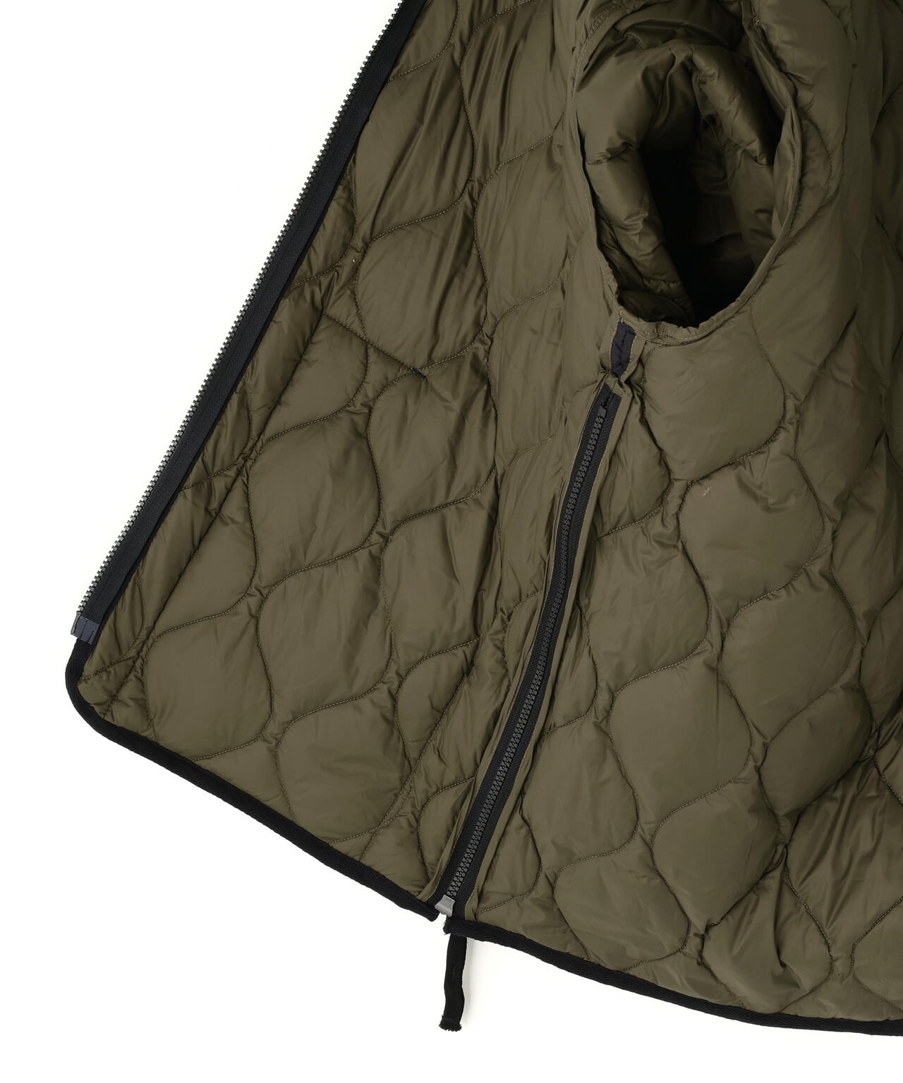 TAION/タイオン/MILITARY W-ZIP VNECK DOWN JACKET-SOFT SHELL【WOMEN