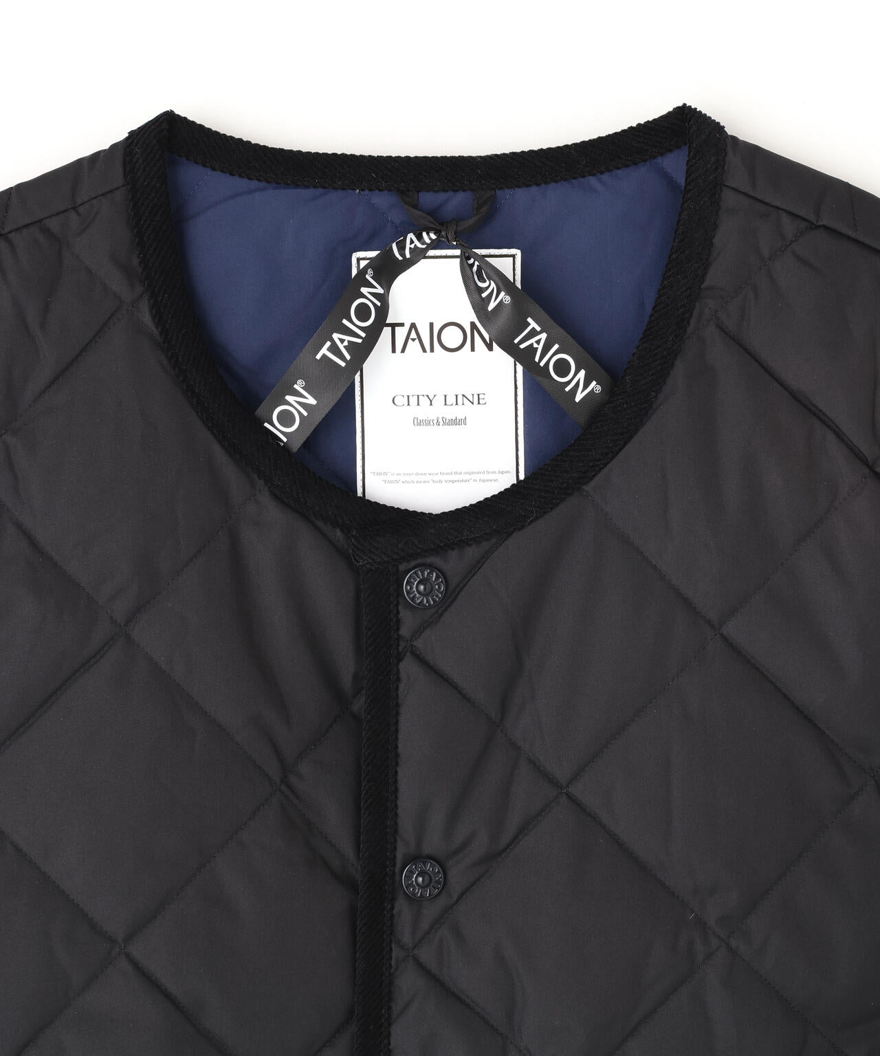 TAION/タイオン/PIPING CREW NECKDOWN CARDIGAN【UNISEX】