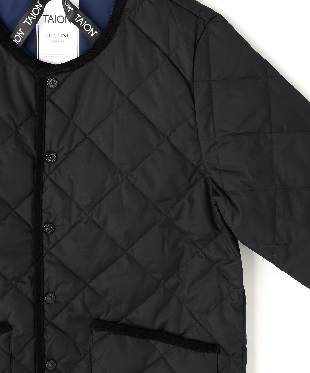 TAION/タイオン/PIPING CREW NECKDOWN CARDIGAN【UNISEX】