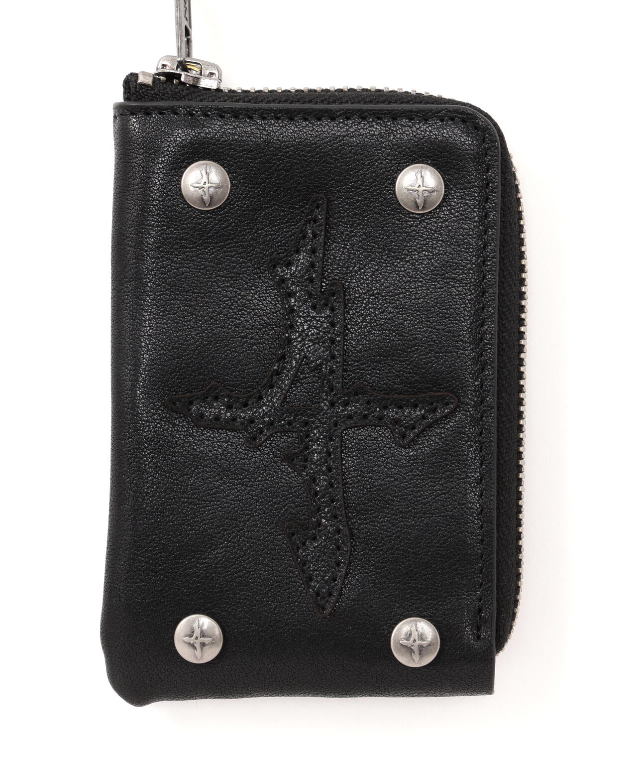 NOT4NERD/ノットフォーナード/PATCHED LEATHER SIDE ZIPPER CARD WALLET