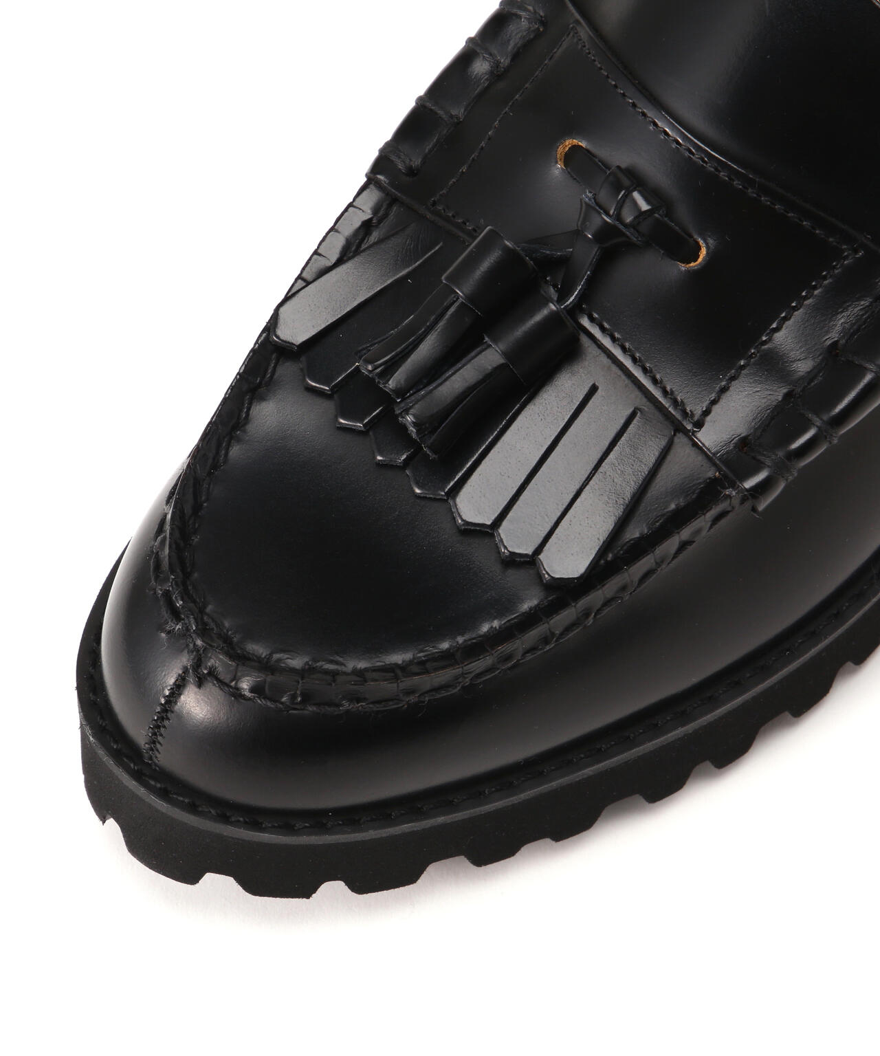 エブール 新品 ボイルダブルクロスタンク　ブラック 38 The Kenford Fineshoes/TANK SOLE LOAFERS/BLACK QUILT TASSEL | L.H.P