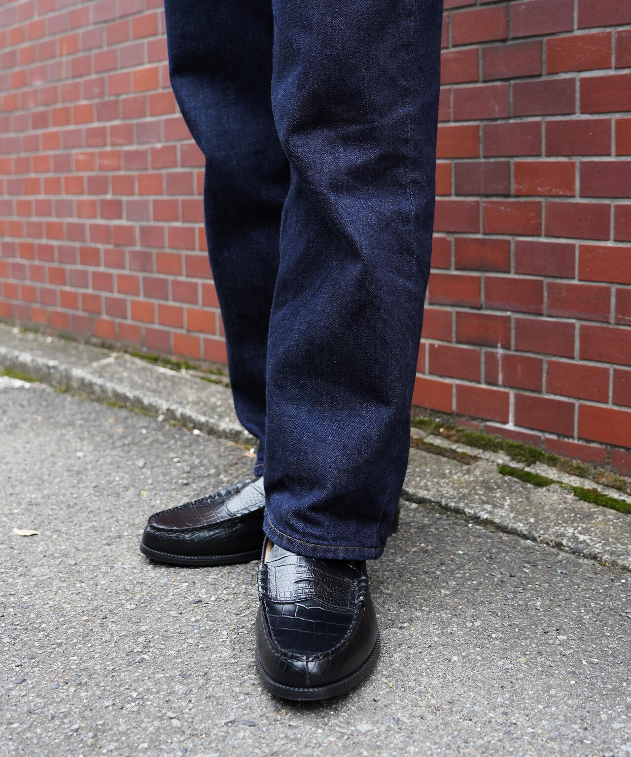 靴 EMBOSSED LOAFERS / BLACK CROCODILE COMBI The Kenford Fineshoes/EMBOSSED LOAFERS BLACK CROCODILE COMBI