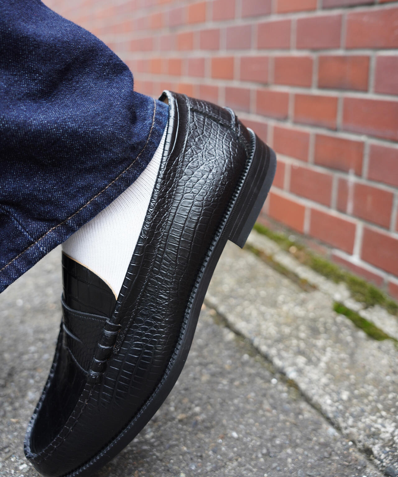 Kenford クロコダイル　ローファー　26cm kenford zodiac ローファー クロコダイル 黒