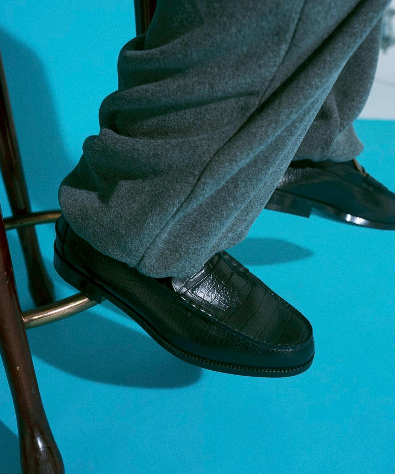 The Kenford Fineshoes/EMBOSSED LOAFERS BLACK CROCODILE COMBI