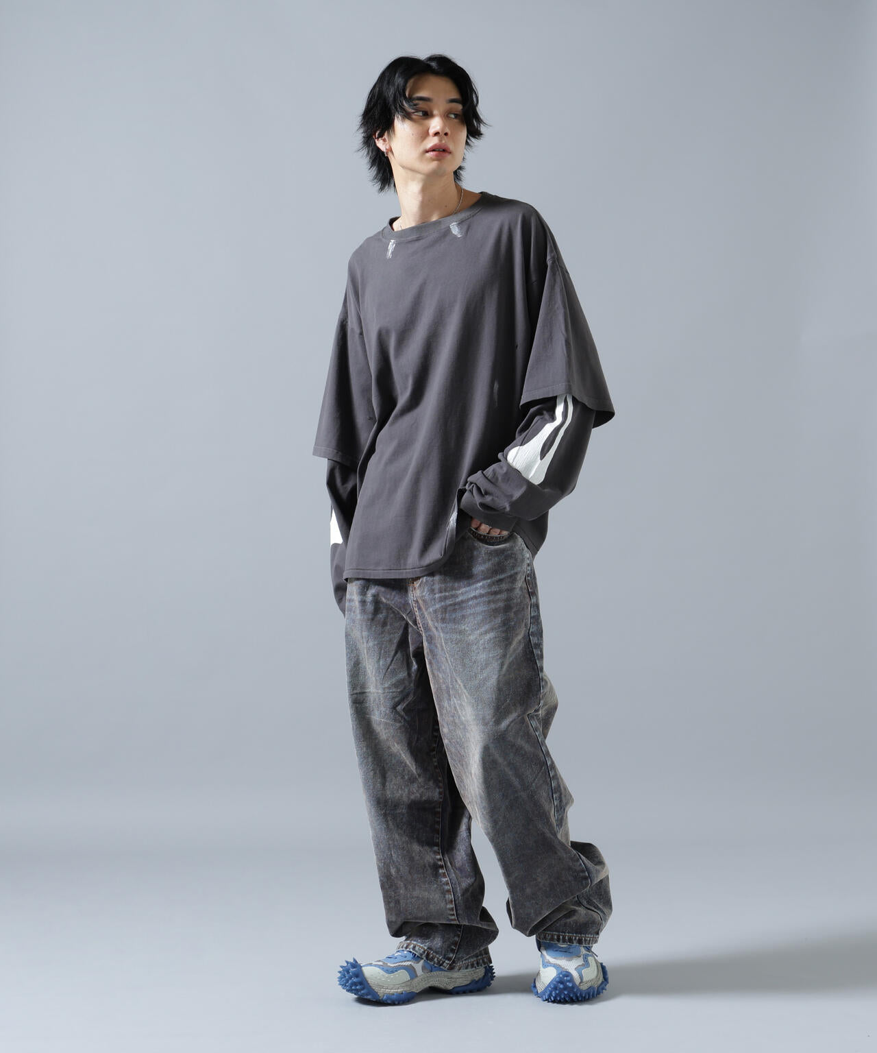 WHITELANDホワイトランド ワイドデニム フリーサイズ L.H.P WHITELAND 