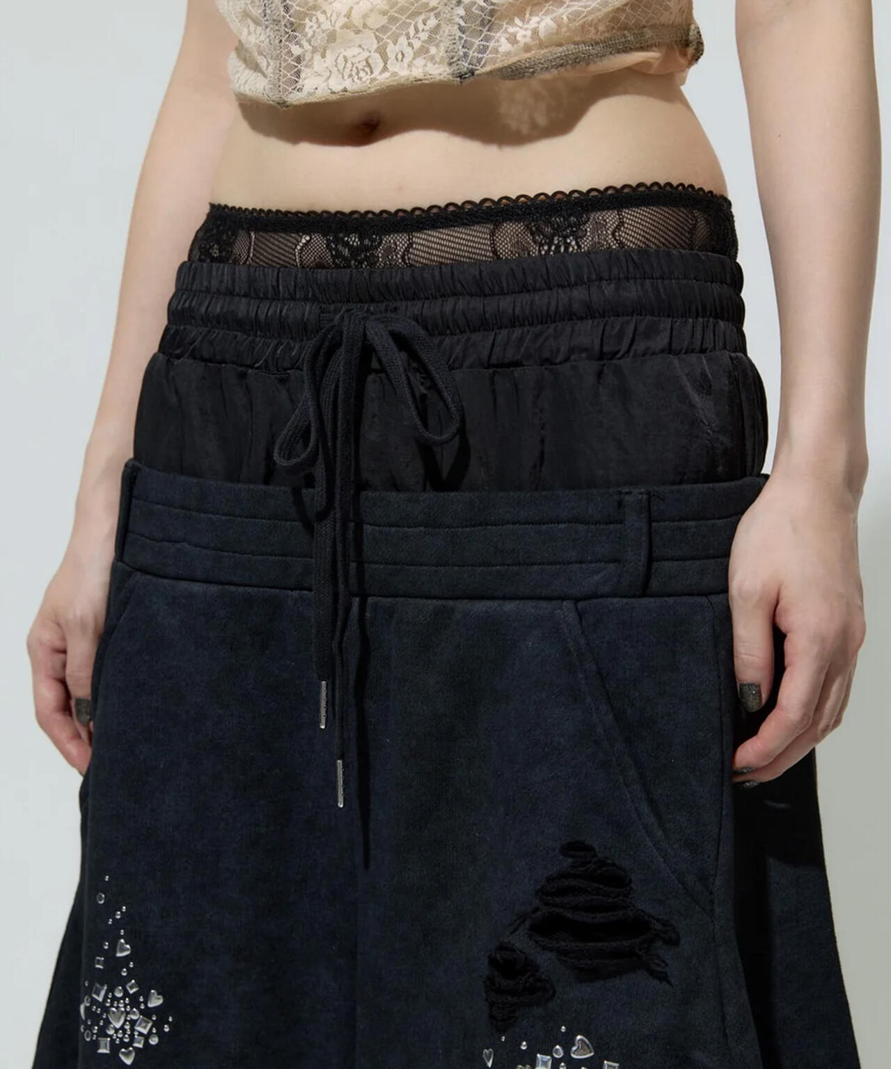 neith./ネイス/Meteor Low-rise Sweat Pants(Black) | L.H.P
