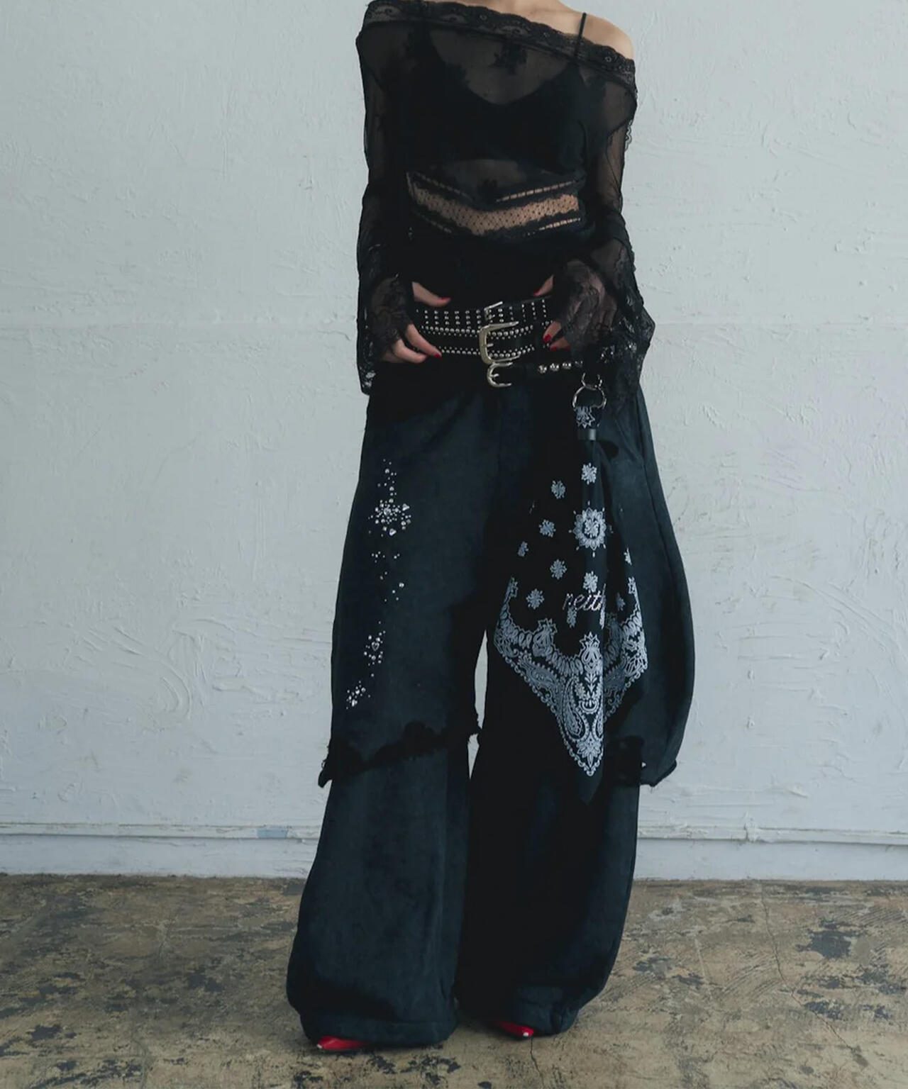 neith./ネイス/Meteor Low-rise Sweat Pants(Black)