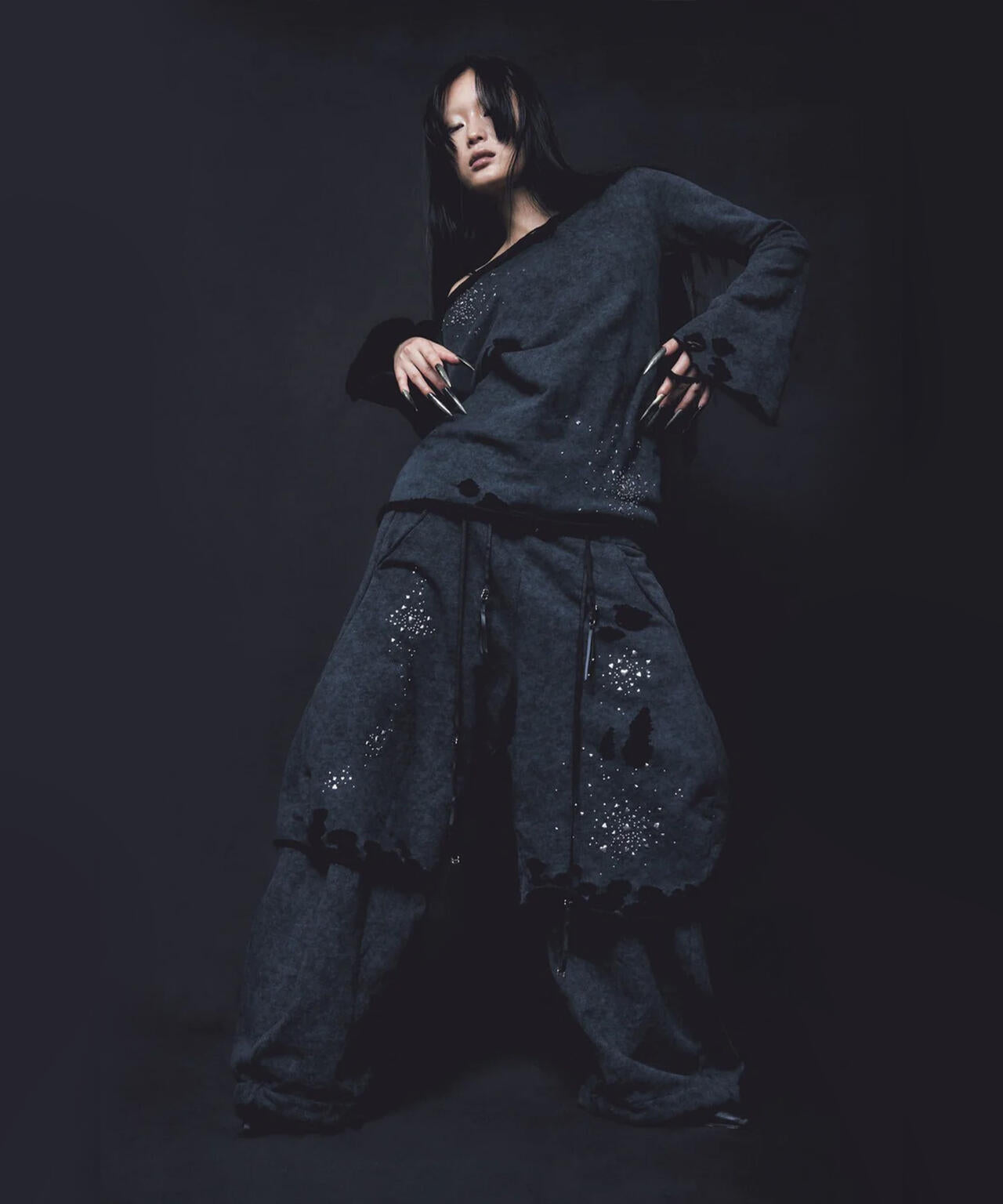 neith./ネイス/Meteor Low-rise Sweat Pants(Black) | L.H.P
