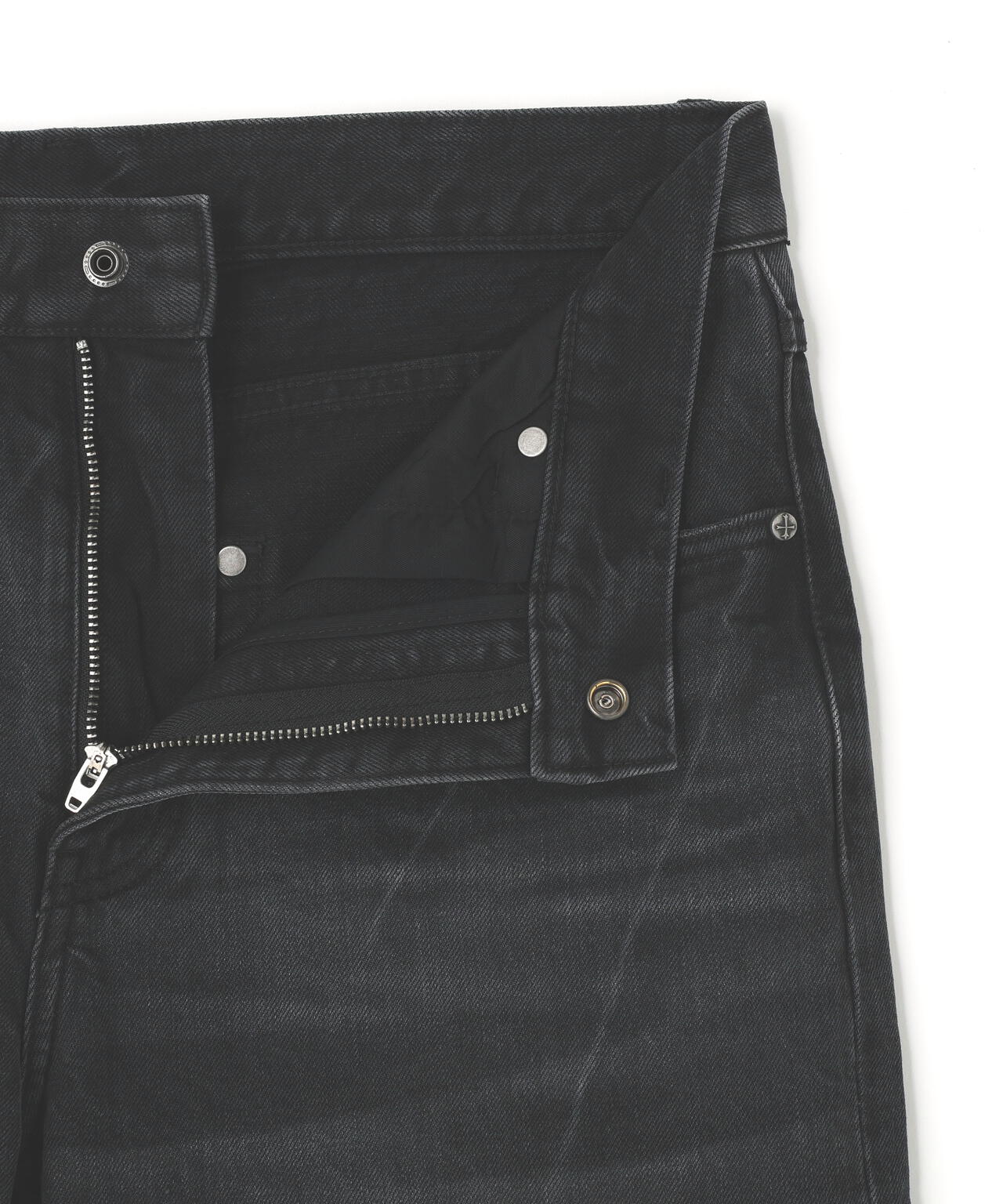 SUPPLIER/サプライヤー/Multiple Cross Leather Patch Baggy Denim