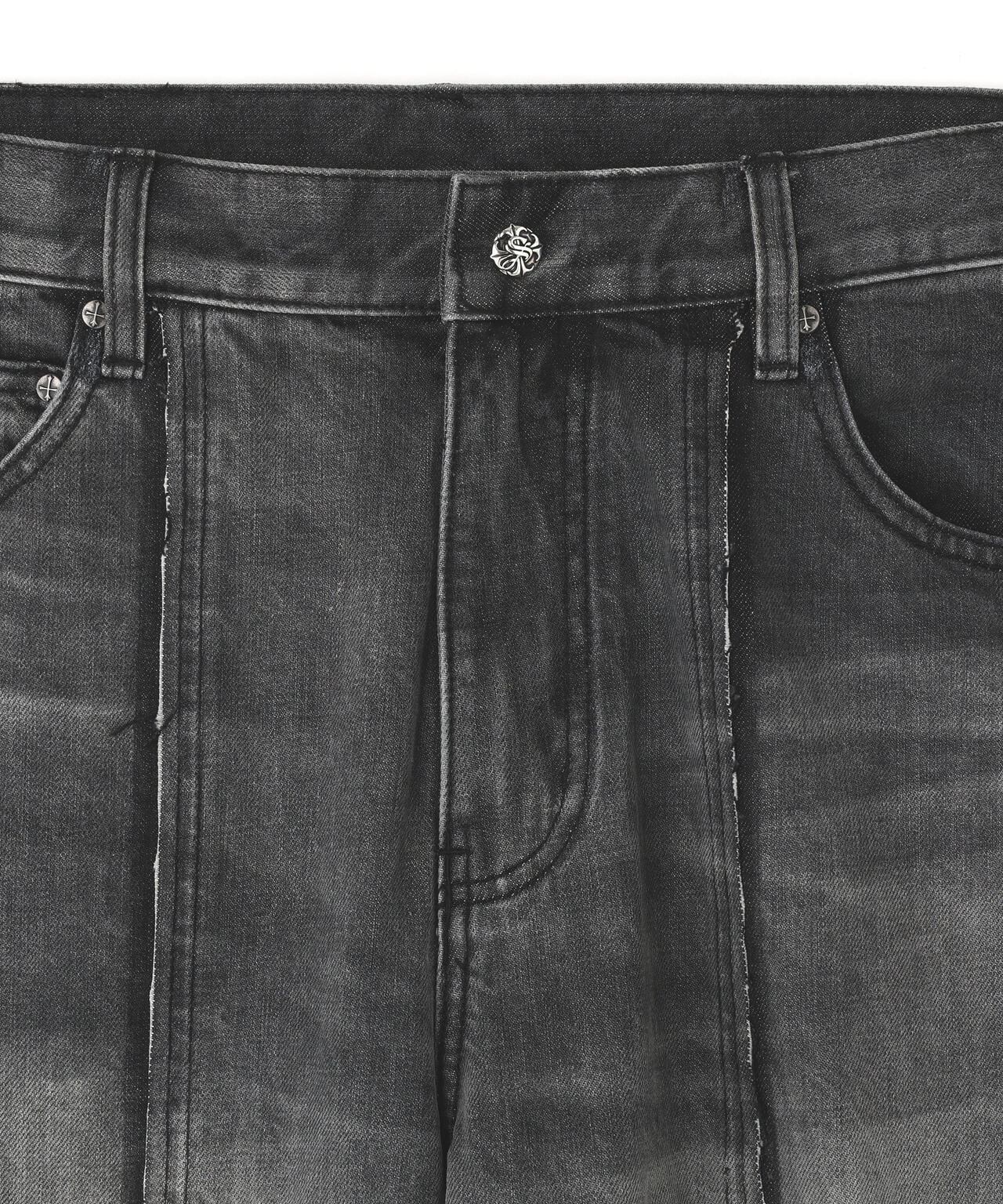 SUPPLIER/サプライヤー/Fire Tribal Leather Patch Baggy Denim