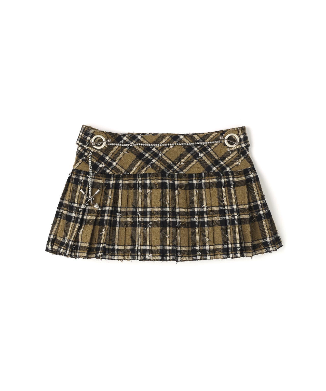 NoDress／PlaidPleatedSkirtPants
