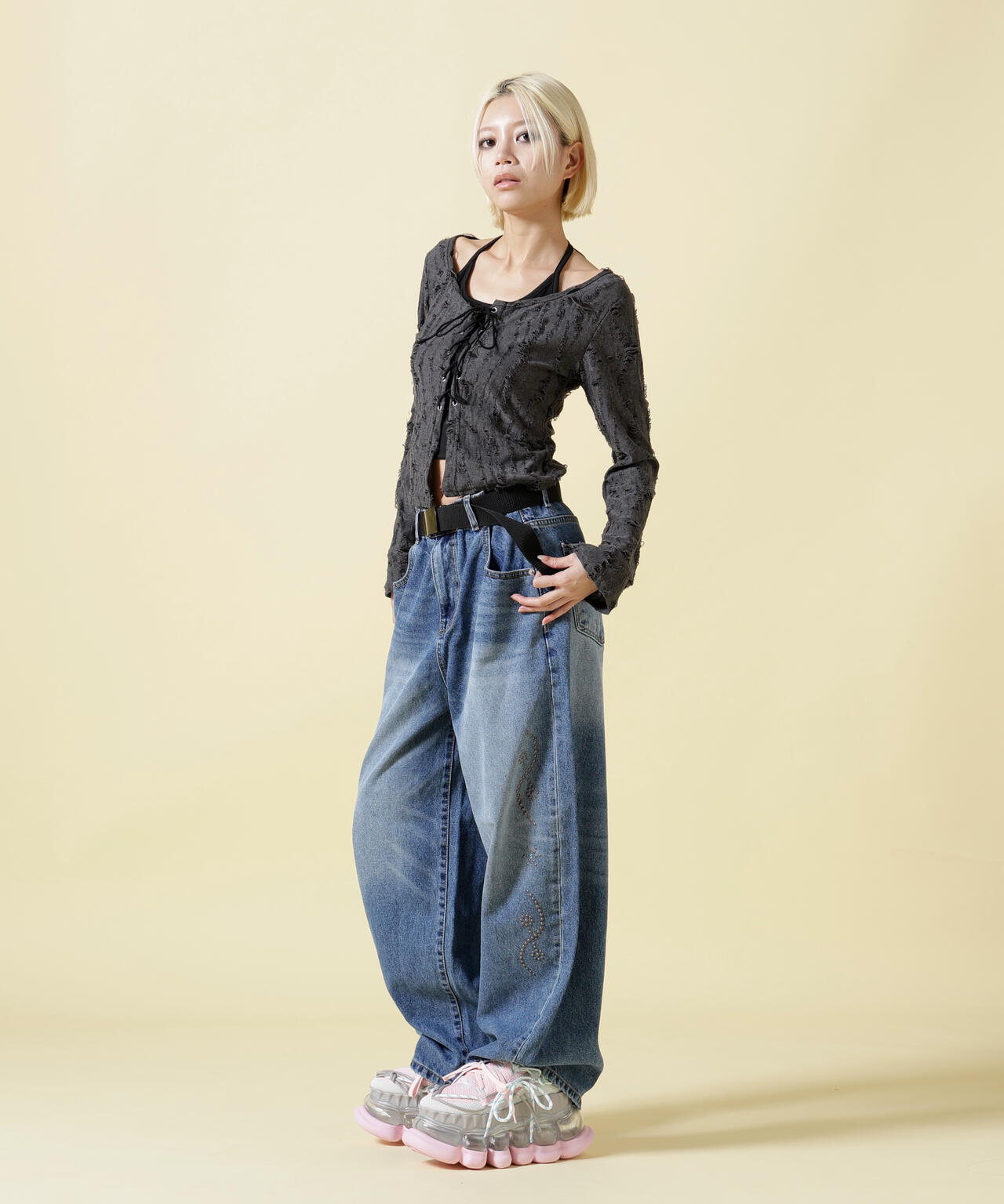 【NEW】エルエイチピー（LHP）/SIS／エスアイエス／Studs Denim Pants SIS/エスアイエス/Studs Denim Pants | L.H.P（エルエイチピー