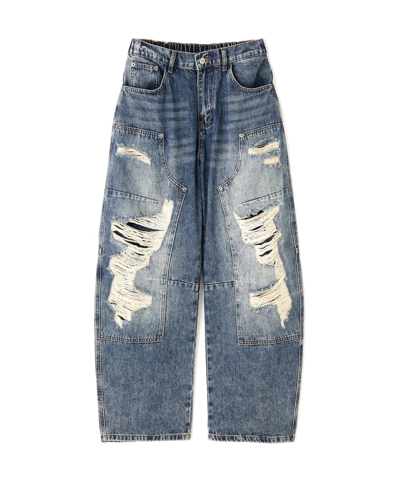 SIS/エスアイエス/Double Knee Damage Denim Pants