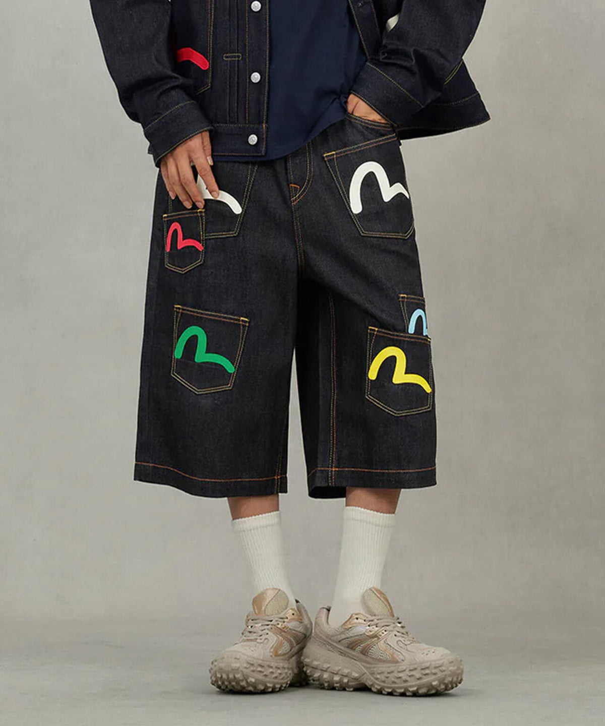 EVISU/エヴィス/Seagull Print and Multi-Pocket Fashion Fit Denim 