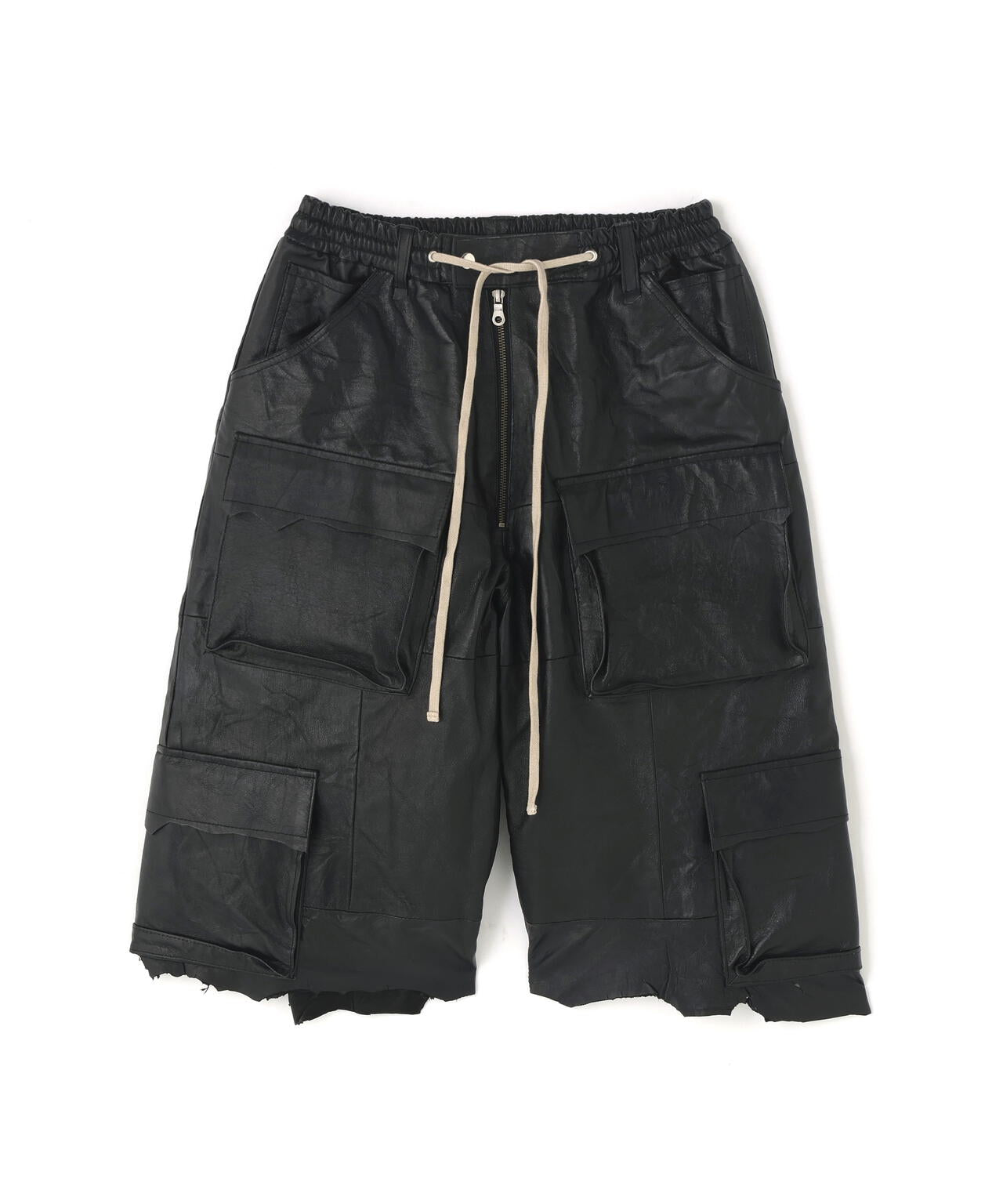 DankeSchon カーゴショーツ 黒 バギー ナイロン ストリート DankeSchon/ダンケシェーン/REPRO-LEATHER CARGO SHORTS | L.H.P