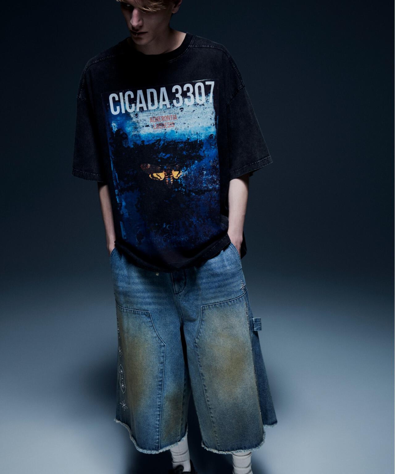 DankeSchon/ダンケシェーン/STUDS W-KNEE SHORTS DENIM | L.H.P