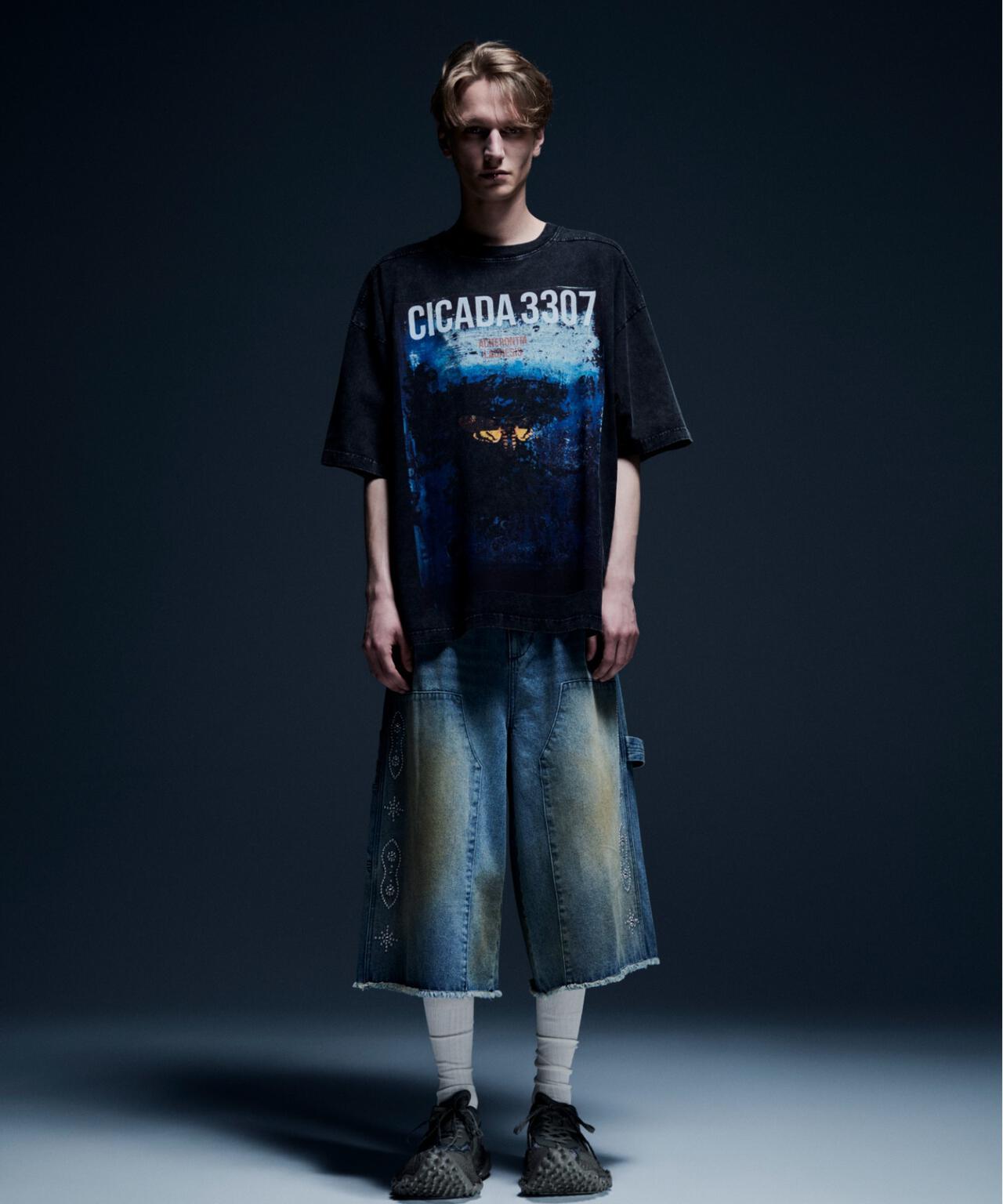 DankeSchon/ダンケシェーン/STUDS W-KNEE SHORTS DENIM | L.H.P