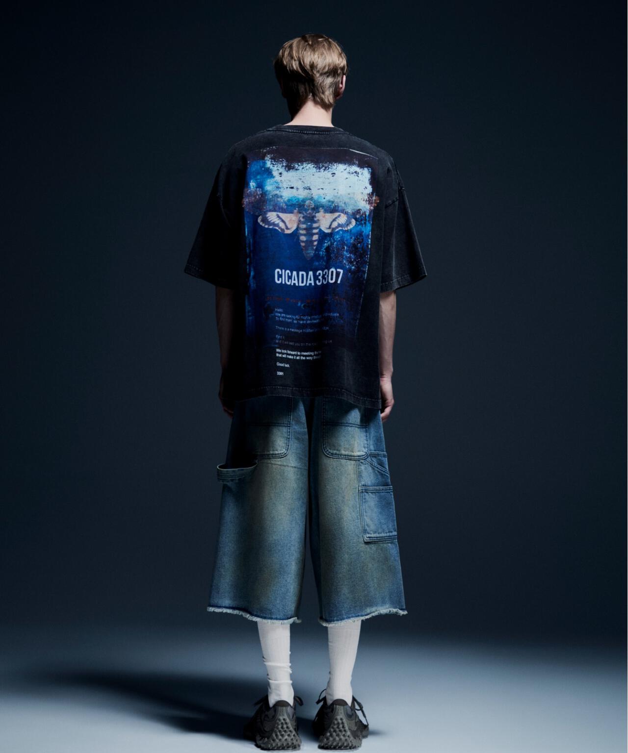 DankeSchon/ダンケシェーン/STUDS W-KNEE SHORTS DENIM | L.H.P