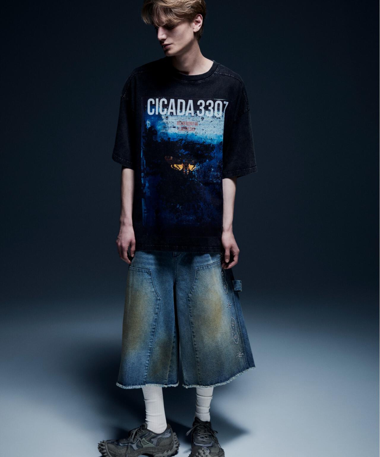 DankeSchon/ダンケシェーン/STUDS W-KNEE SHORTS DENIM | L.H.P