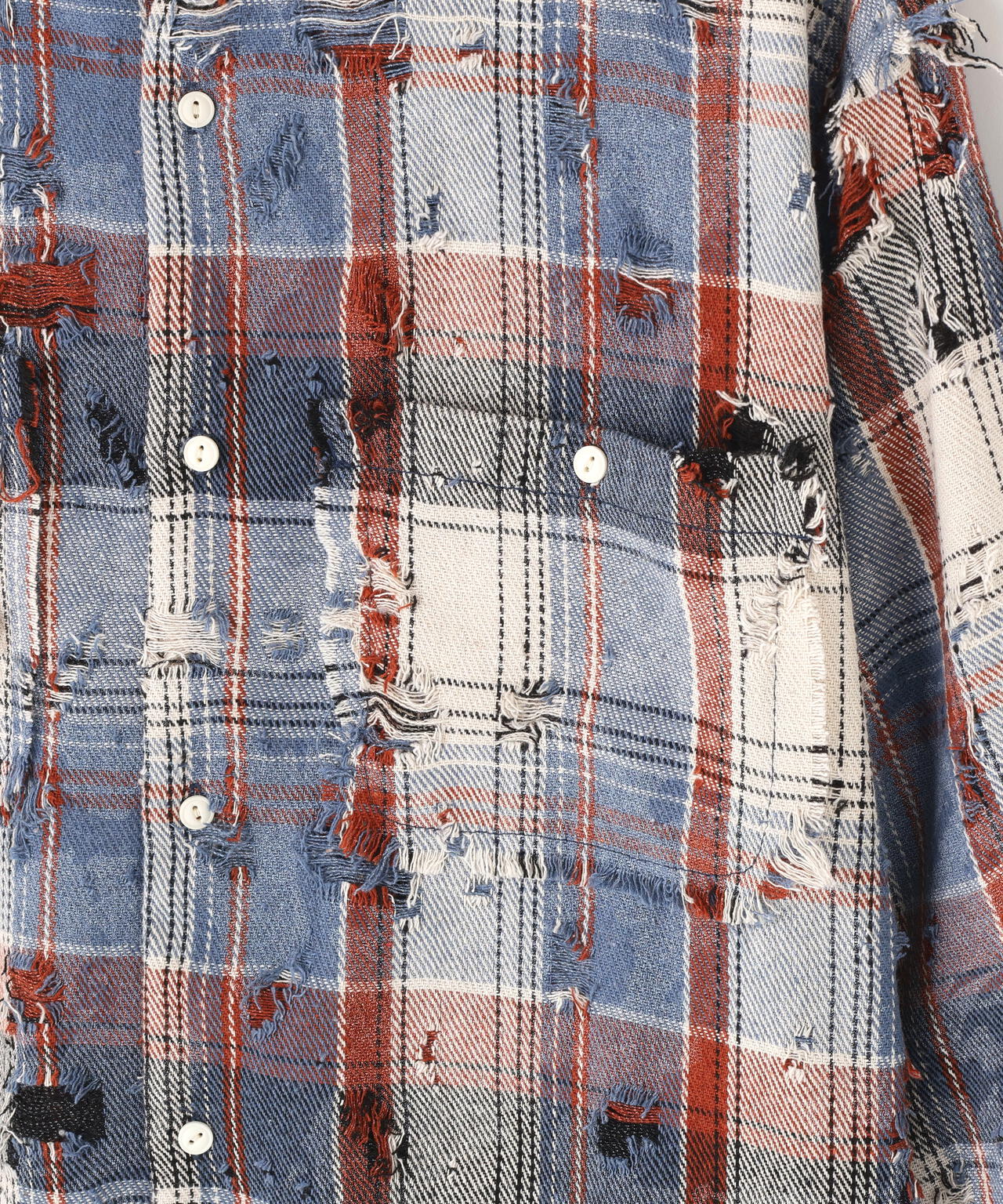 DankeSchon/ダンケシェーン/DAMAGE CAMO CHECK L/S SHIRTS