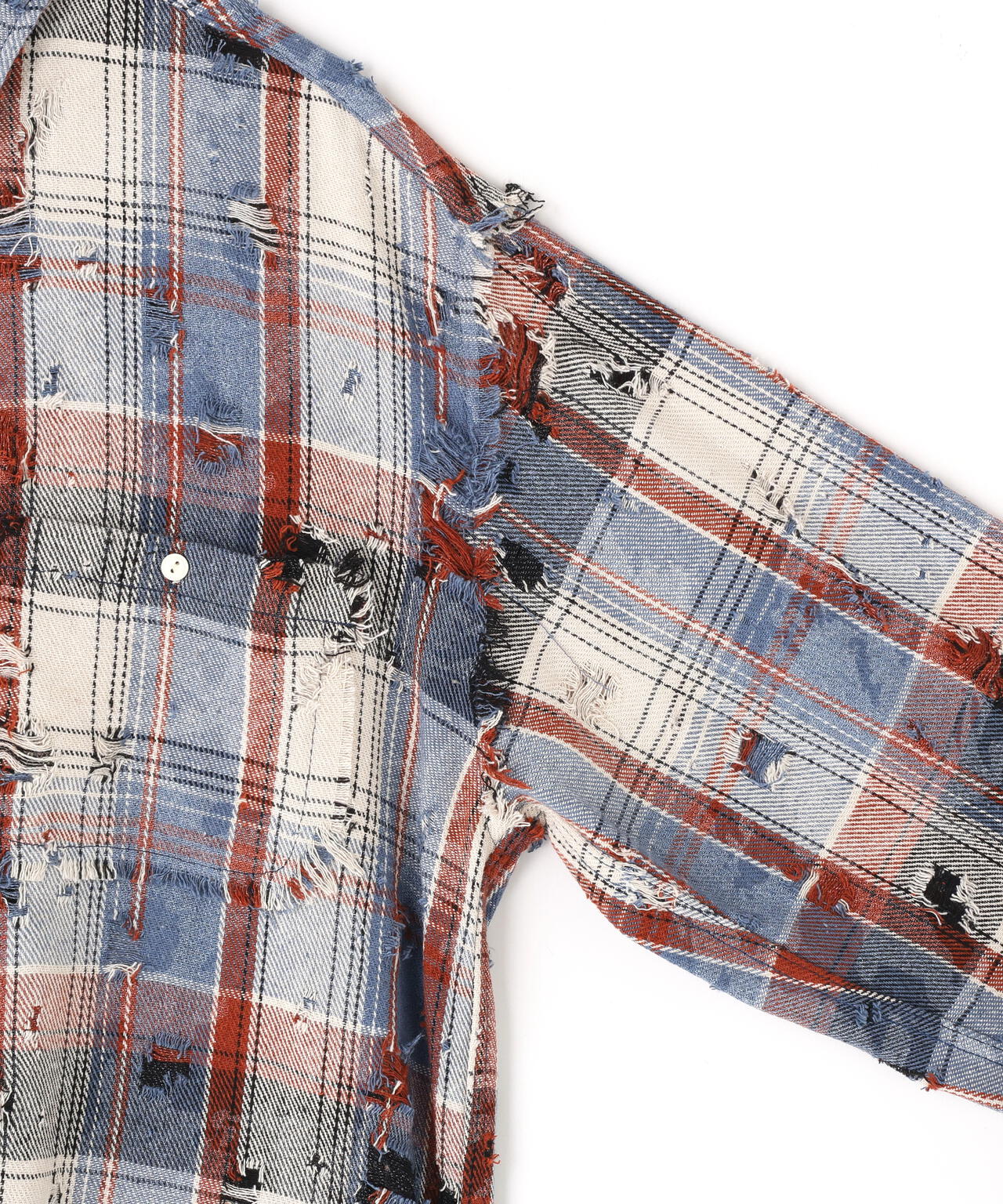 DankeSchon/ダンケシェーン/DAMAGE CAMO CHECK L/S SHIRTS