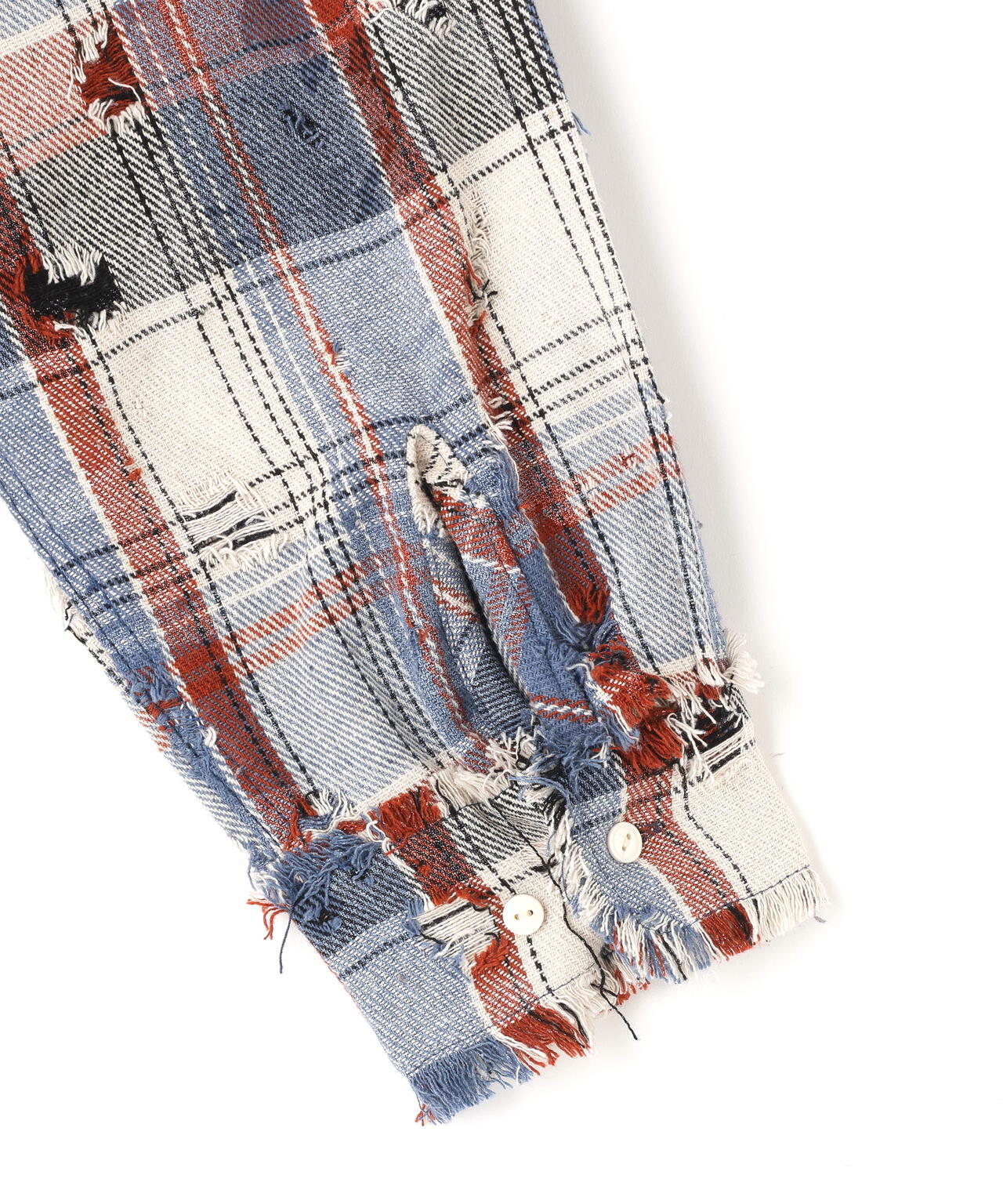 DankeSchon/ダンケシェーン/DAMAGE CAMO CHECK L/S SHIRTS