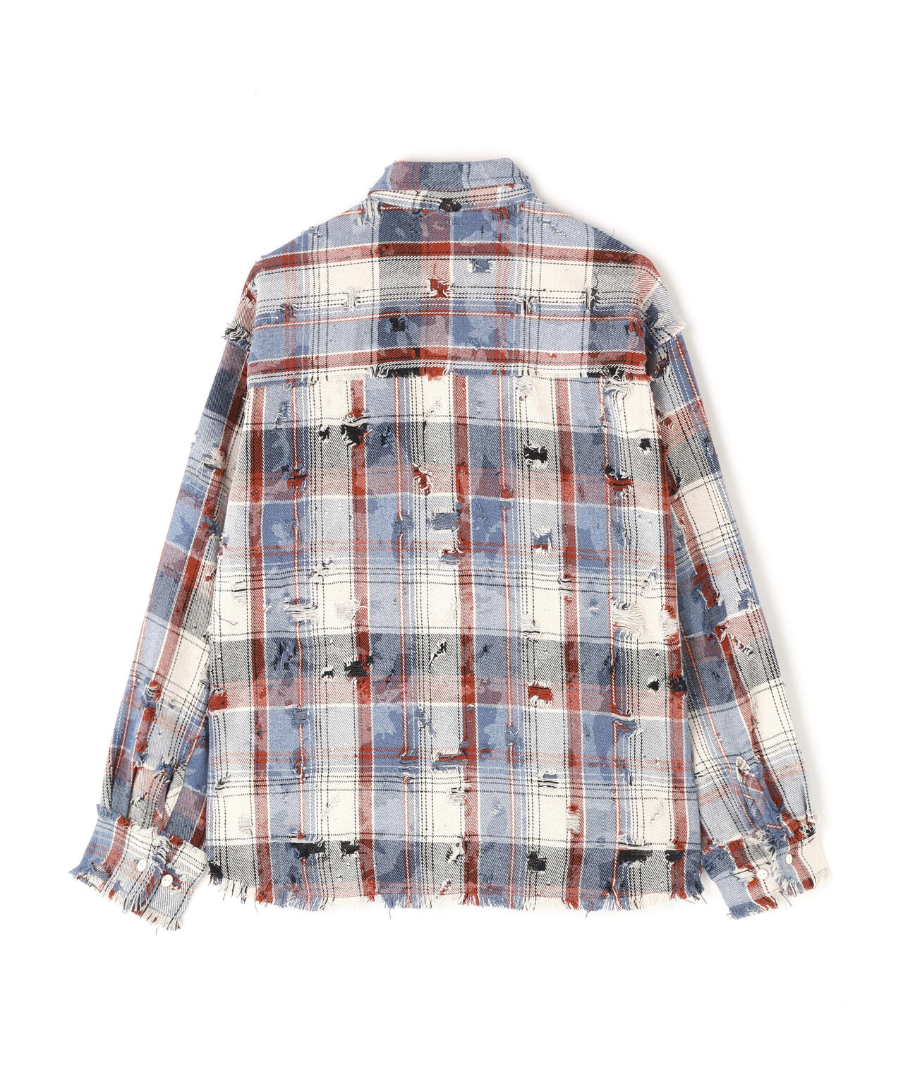 DankeSchon/ダンケシェーン/DAMAGE CAMO CHECK L/S SHIRTS