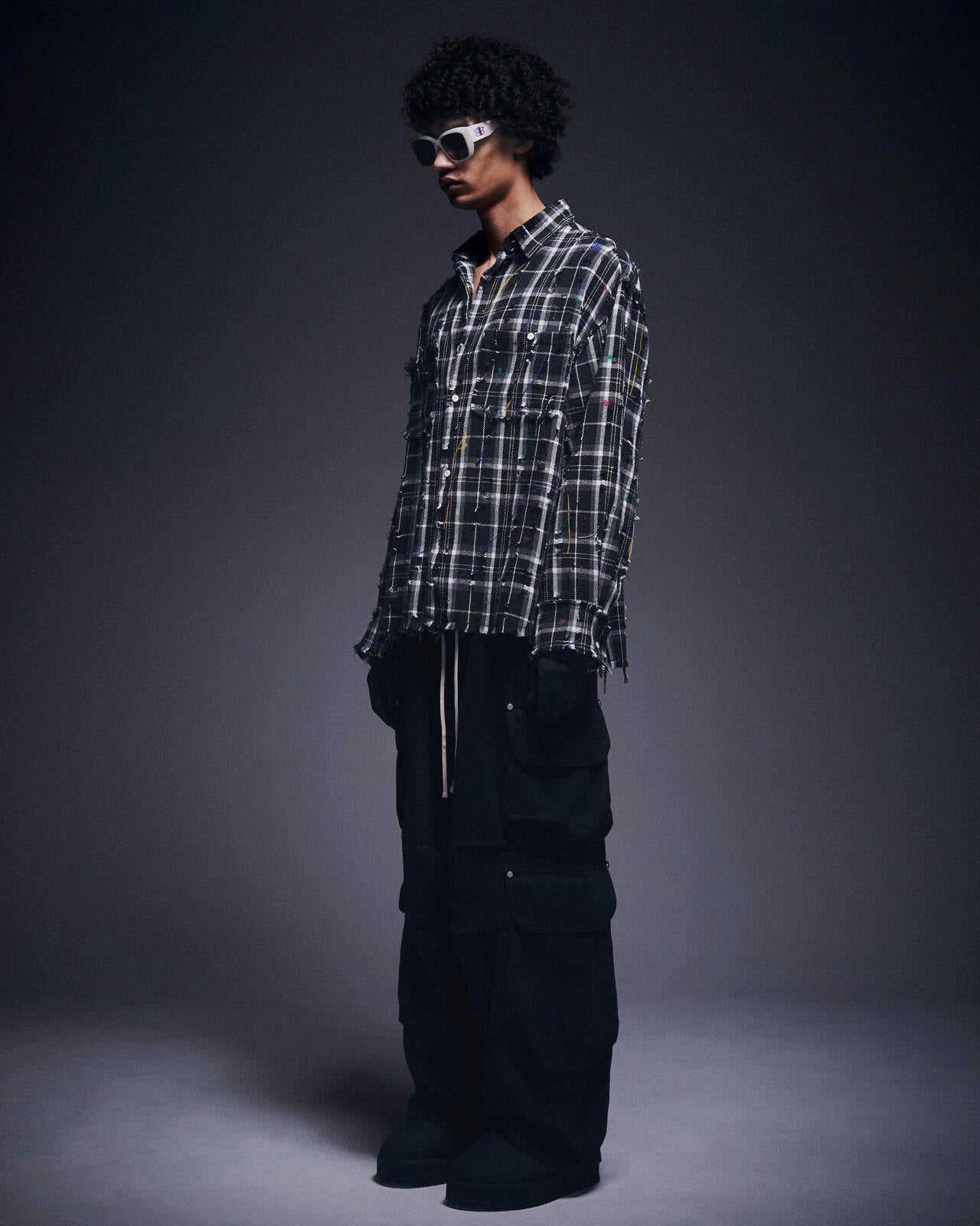 DankeSchon/ダンケシェーン/DAMAGE PAINT CHECK L/S SHIRTS | L.H.P