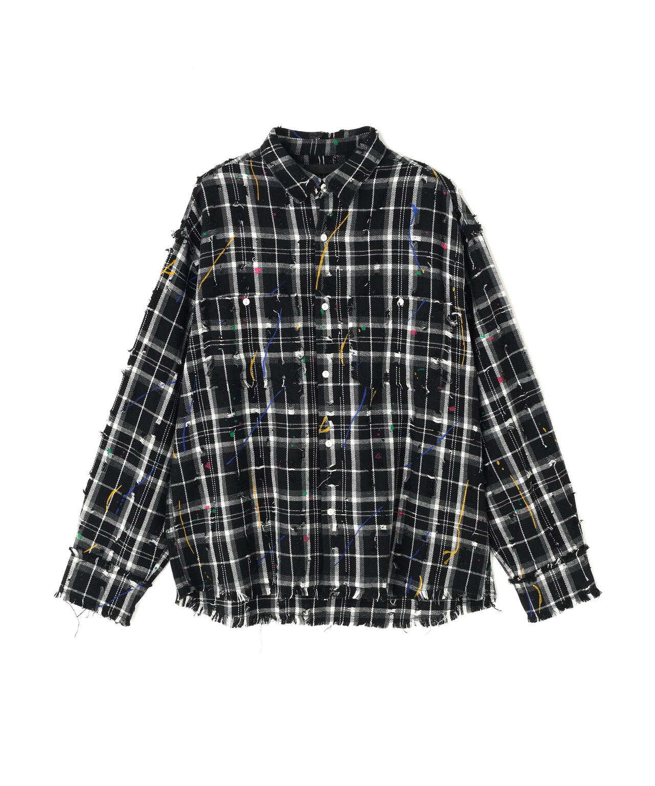 DankeSchon/ダンケシェーン/DAMAGE PAINT CHECK L/S SHIRTS | L.H.P