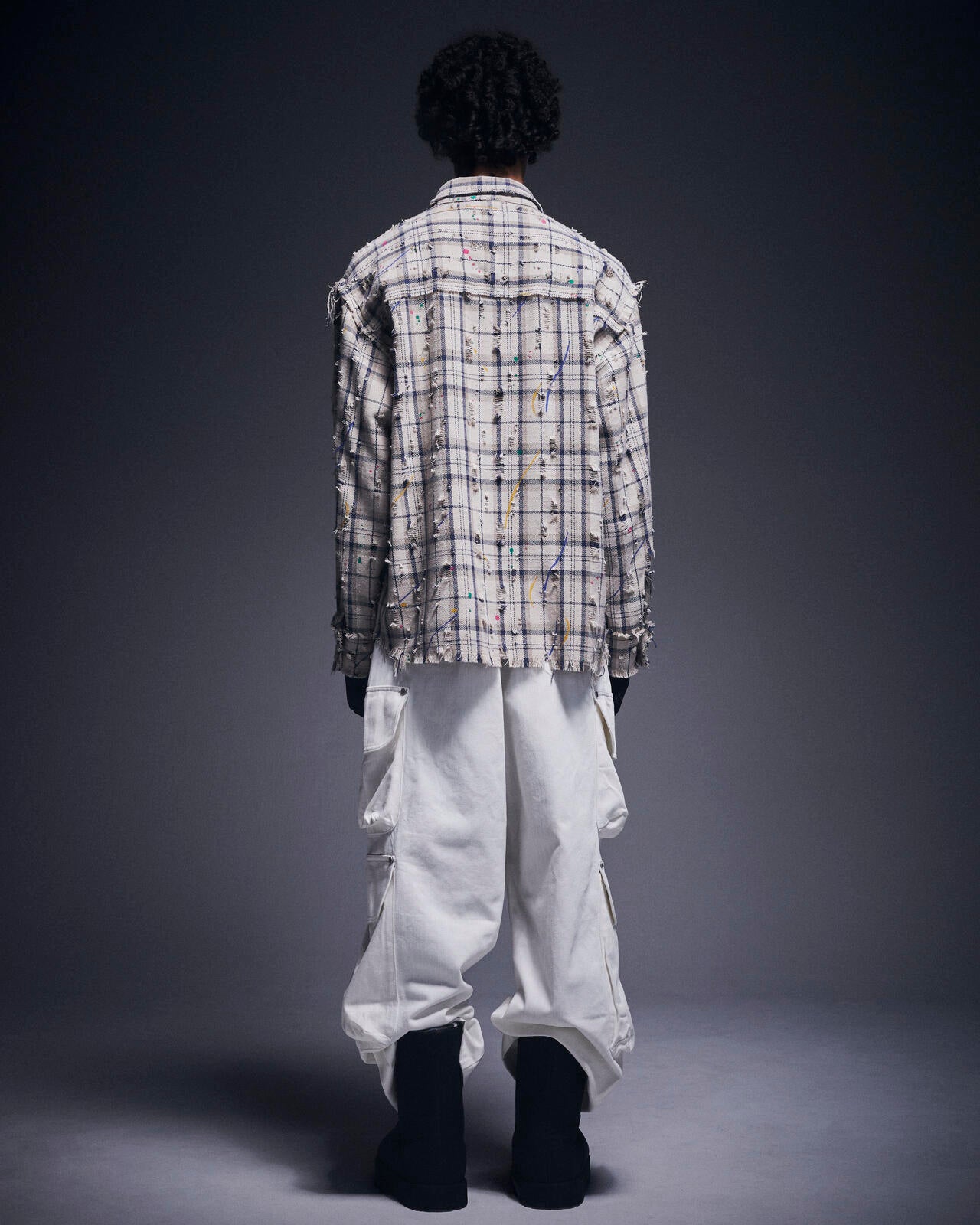 DankeSchon/ダンケシェーン/DAMAGE PAINT CHECK L/S SHIRTS | L.H.P