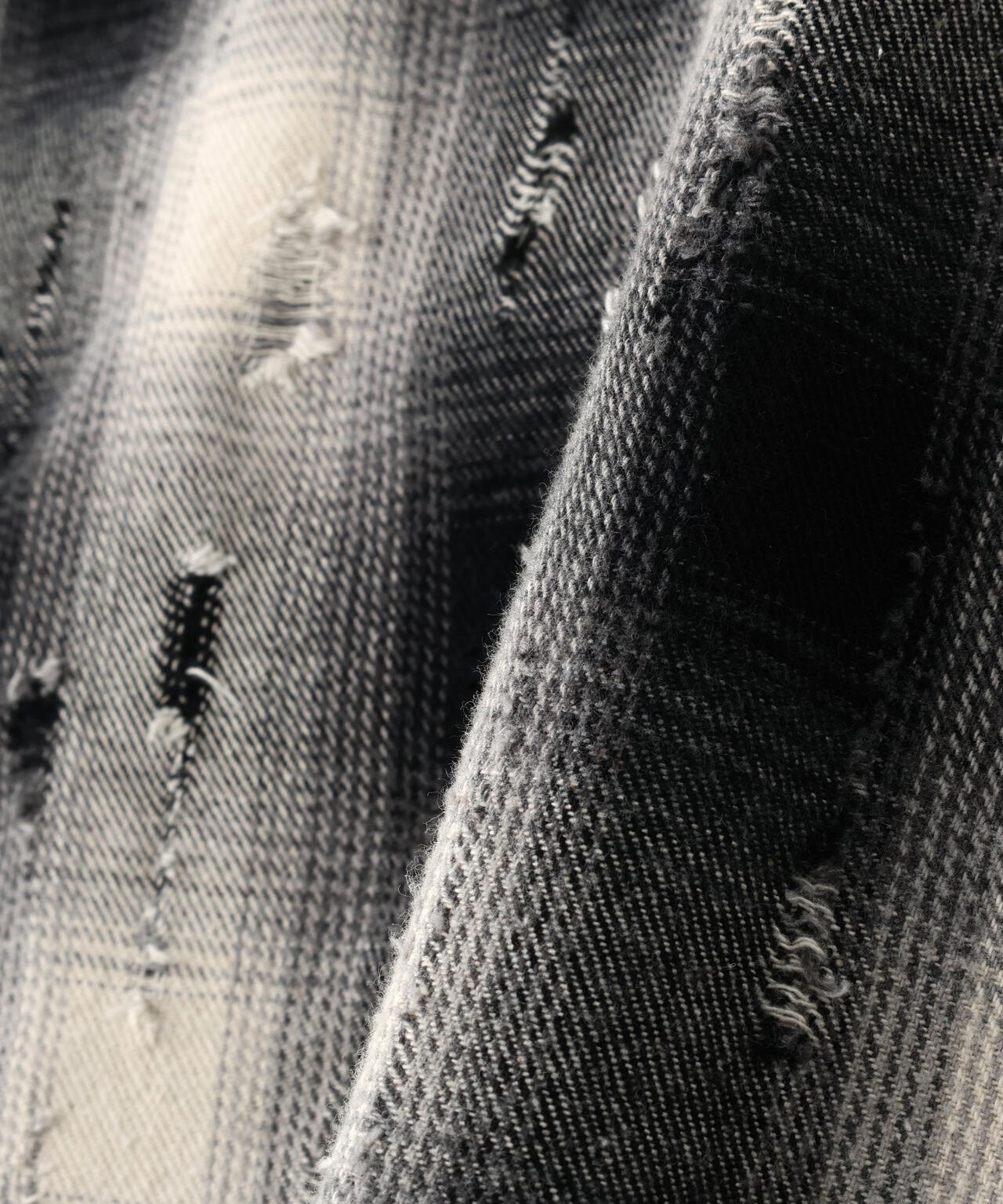 DankeSchon/ダンケシェーン/DAMAGE OMBRE CHECK L/S SHIRTS