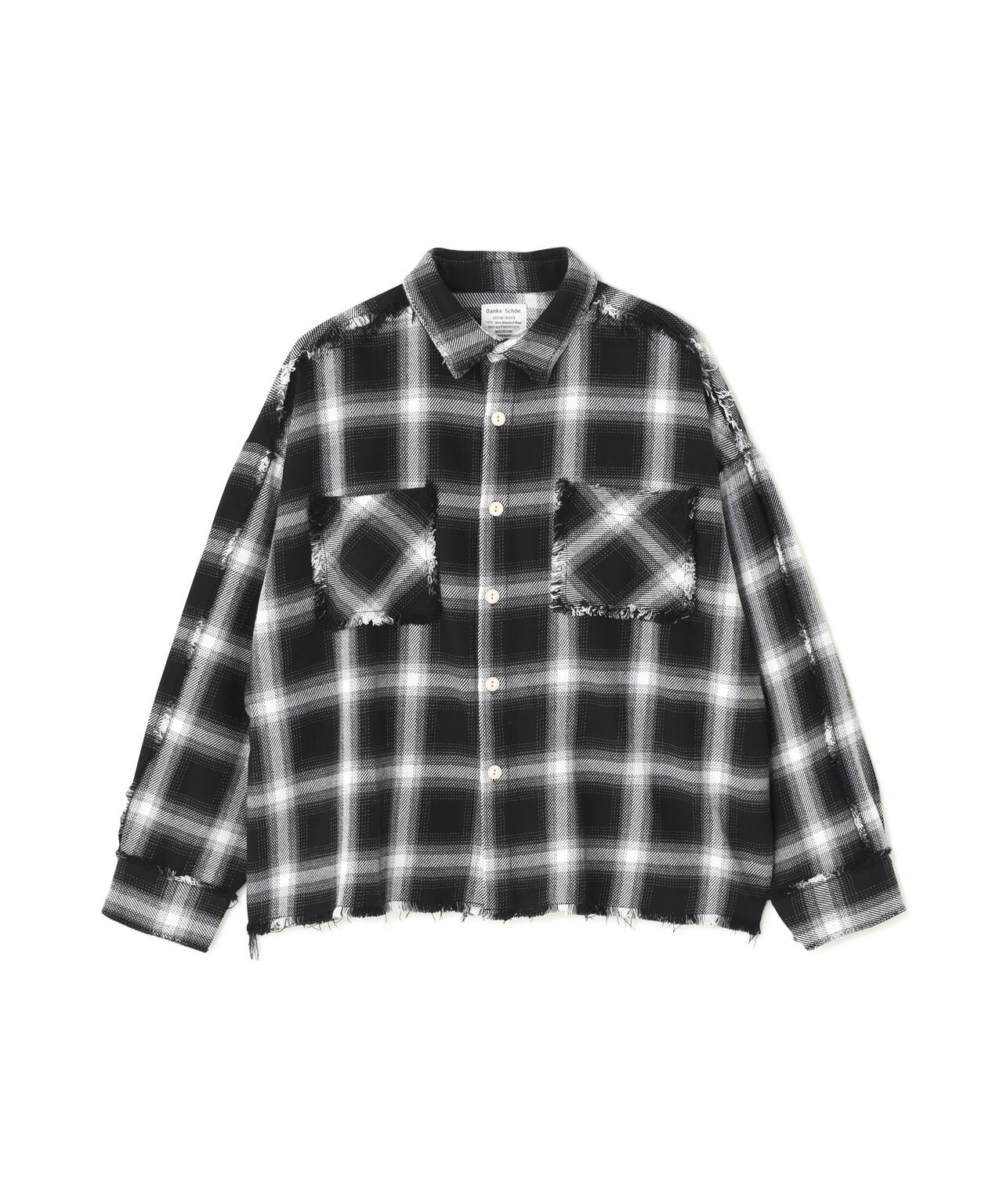 DankeSchon/ダンケシェーン/FLANNEL DAMAGE SHIRTS OMBRE