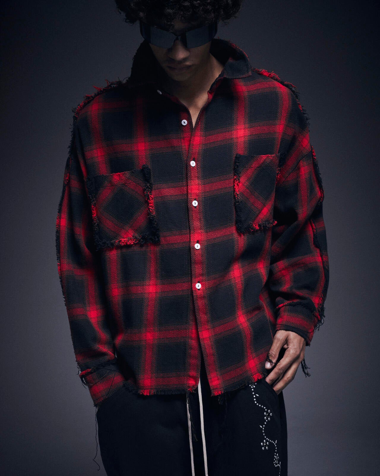 DankeSchon/ダンケシェーン/FLANNEL DAMAGE SHIRTS OMBRE