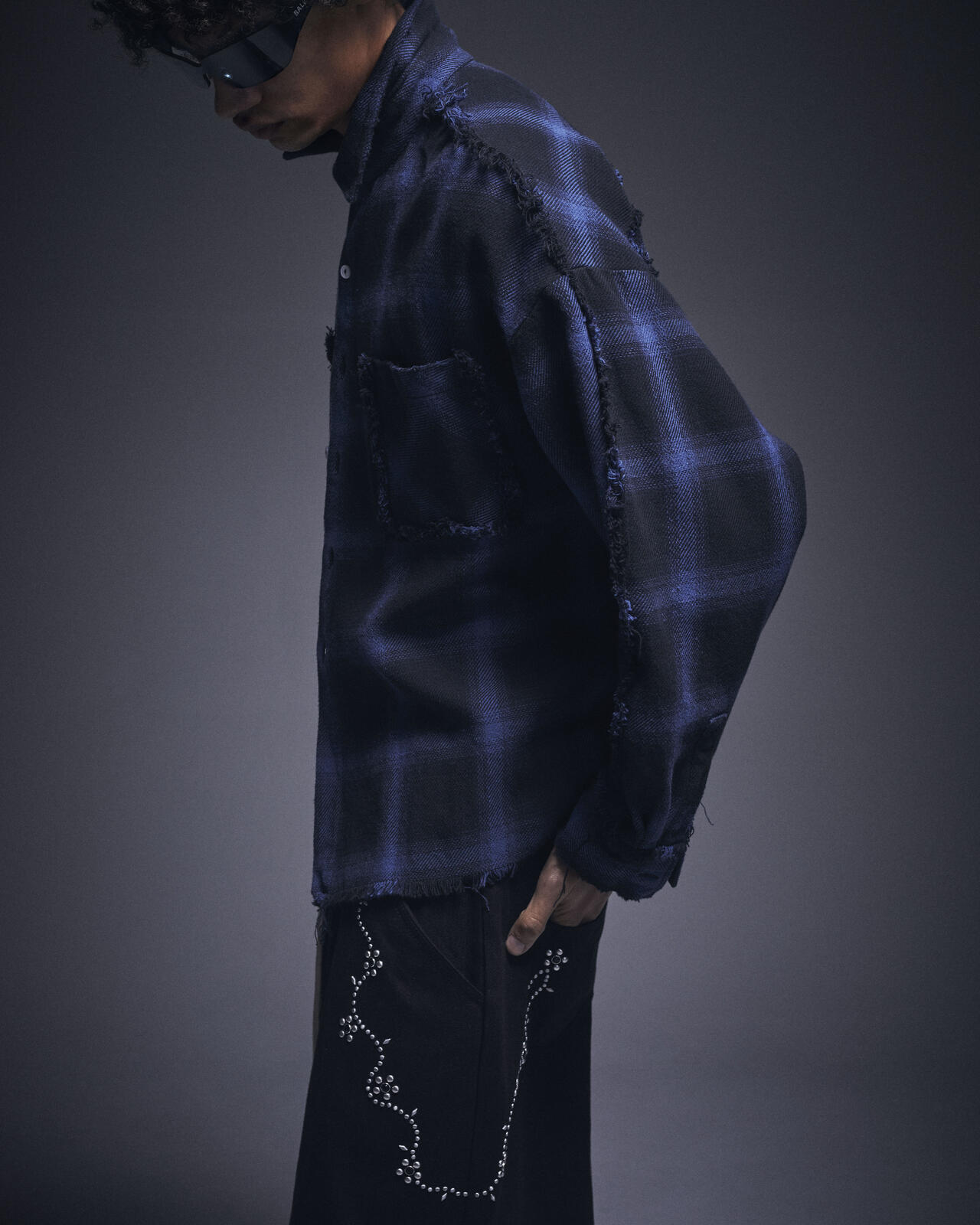 DankeSchon/ダンケシェーン/FLANNEL DAMAGE SHIRTS OMBRE